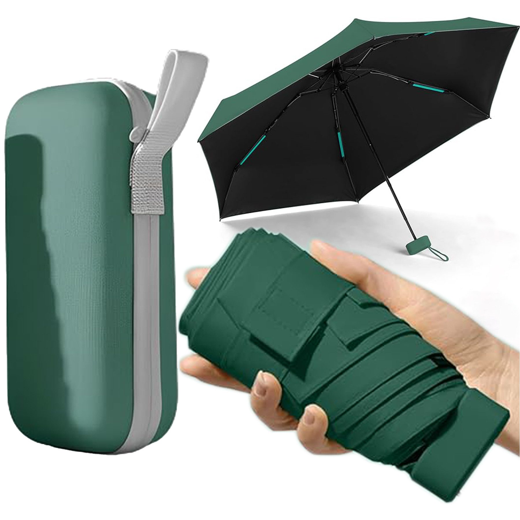 Mutig Taschenregenschirm Regenschirm Reise-Regenschirm,Mini Regenschirm, Kleiner UV-Regenschirm, Winddichter Regenschirm Mit Kapselhülle,Tragbarer Taschenschirm