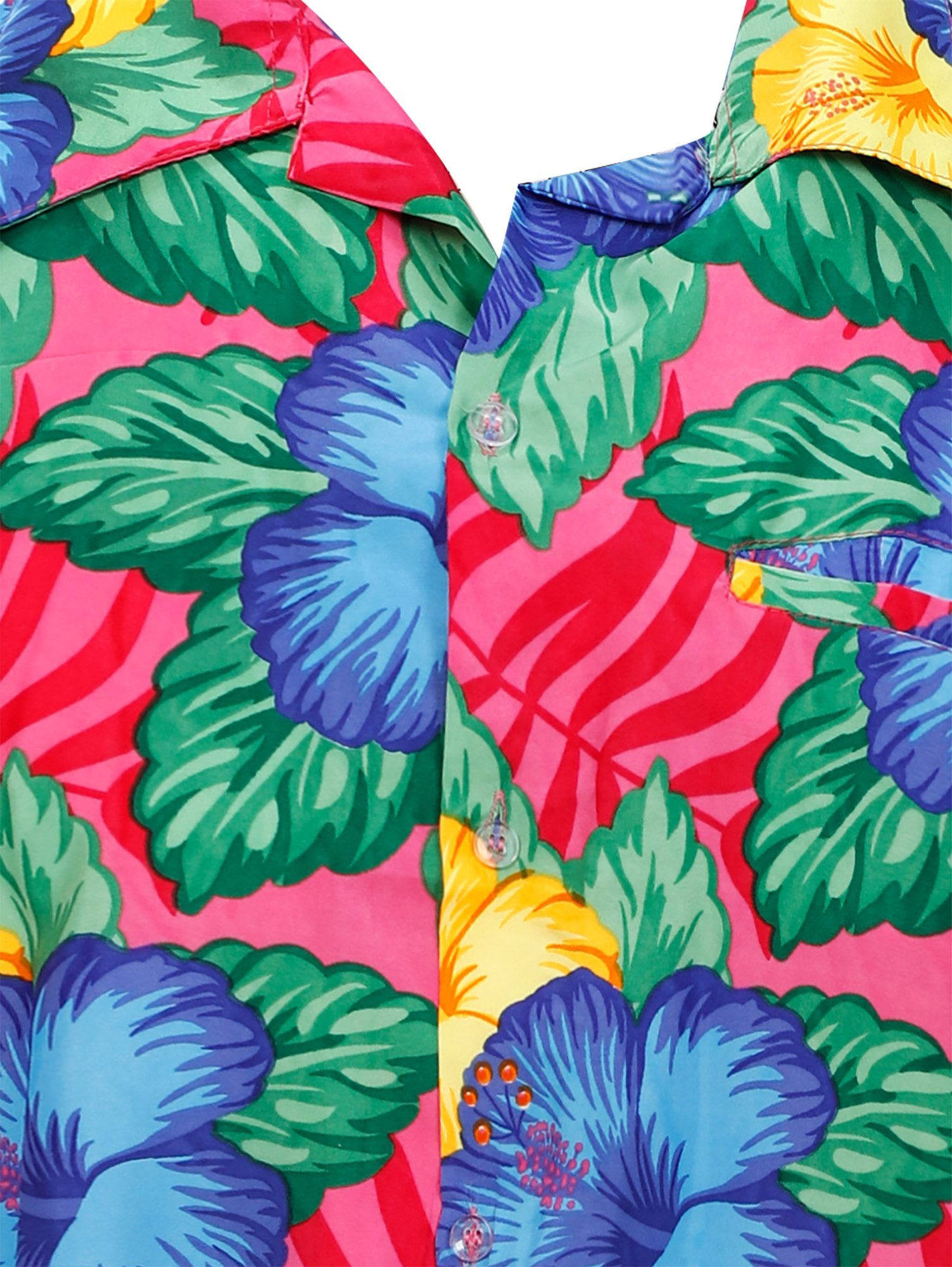 King Kameha Hawaiihemd Wild Flowers Funky Hawaii-Hemd Kurzarm Front-Tasche Stylish Unisex