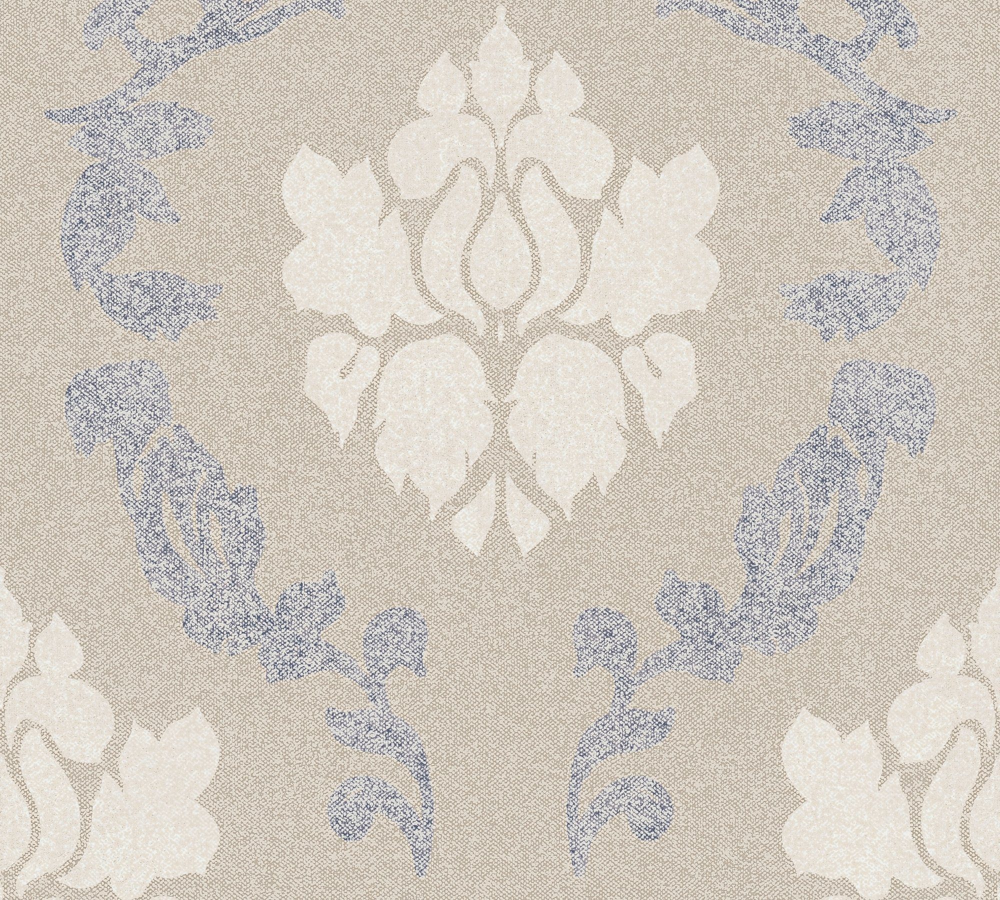 A.S. Création Vliestapete New Elegance, aufgeschäumt, Barock, Ornament Tapete Barock blau/hellbraun/creme | Vinyltapeten