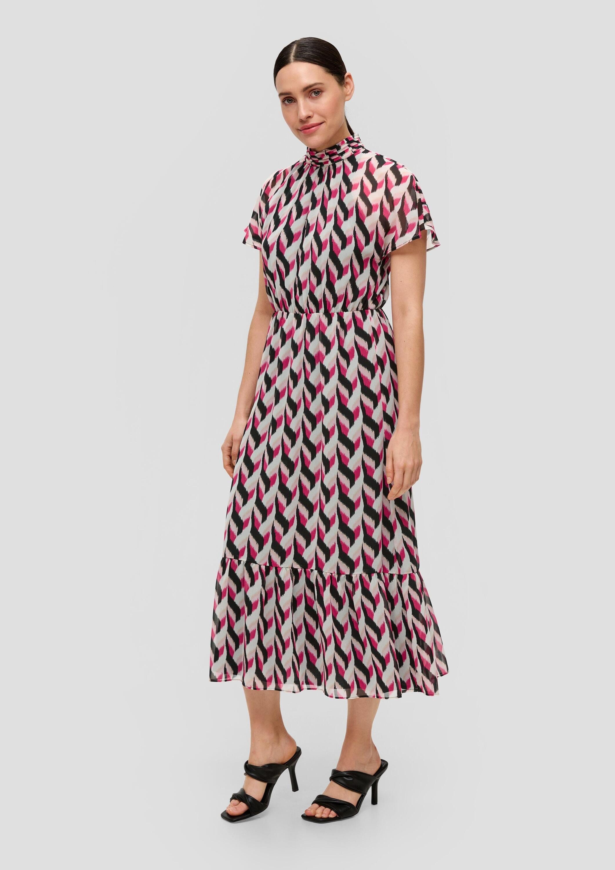s.Oliver Maxikleid Kleid Maxikleid mit All-over-Print