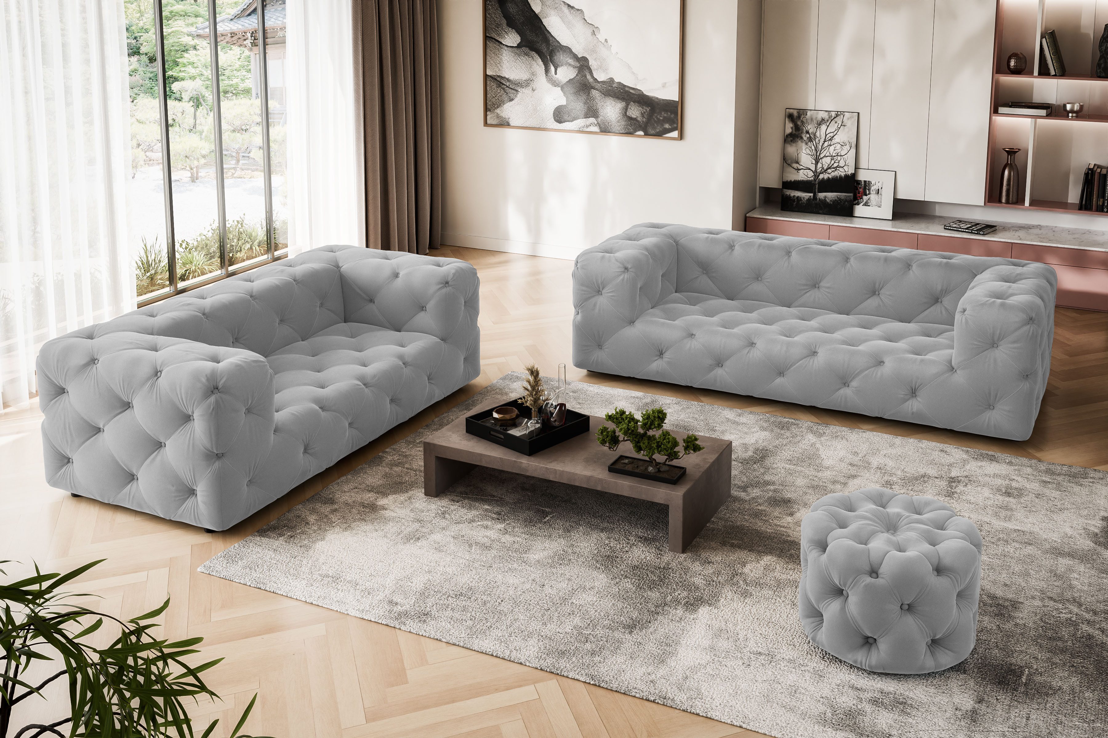 Places of Style 2-Sitzer "FOLLINA", 2-Sitzer Sofa mit klassischer Chesterfi günstig online kaufen