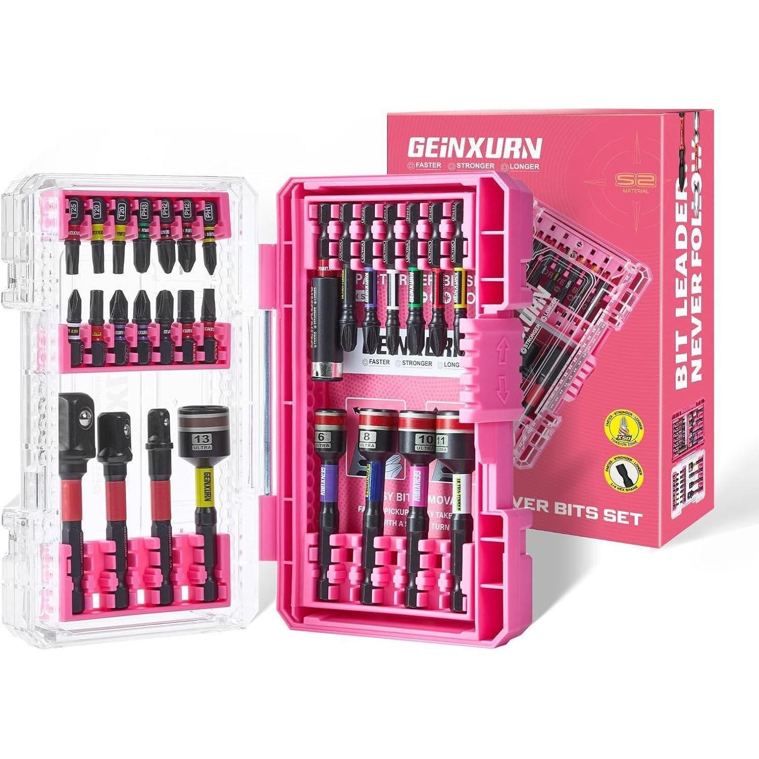 LuxusKollektion Bit- und Steckschlüsselset Bit-Set 29tlg. magnetisch S2-Stahl mit Stecknuss-Adapter