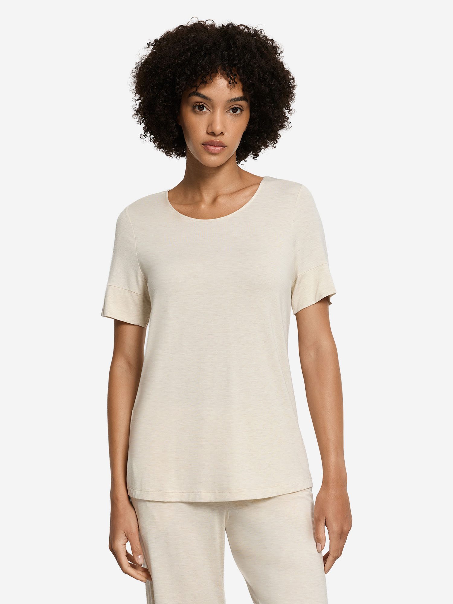 Hanro T-Shirt Natural Elegance Tee Shirt, Kurzarmshirt, Basic Shirt