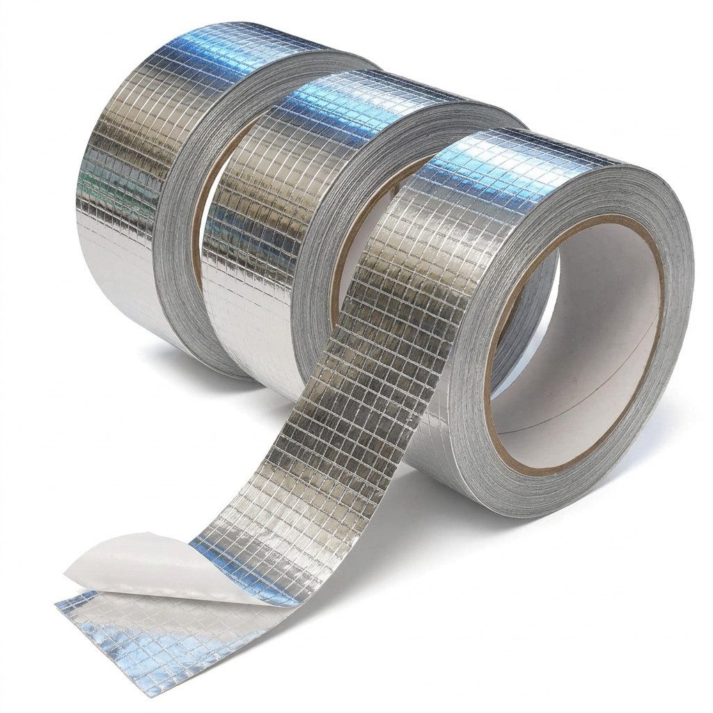 varivendo Dampfsperrklebeband 3er Set Aluminium Klebeband netzverstärkt 43 mm x 20 m (Rollen, 3-St., Aluminium Klebeband) Aluband Aluminiumband Aluminiumklebeband Aluklebeband