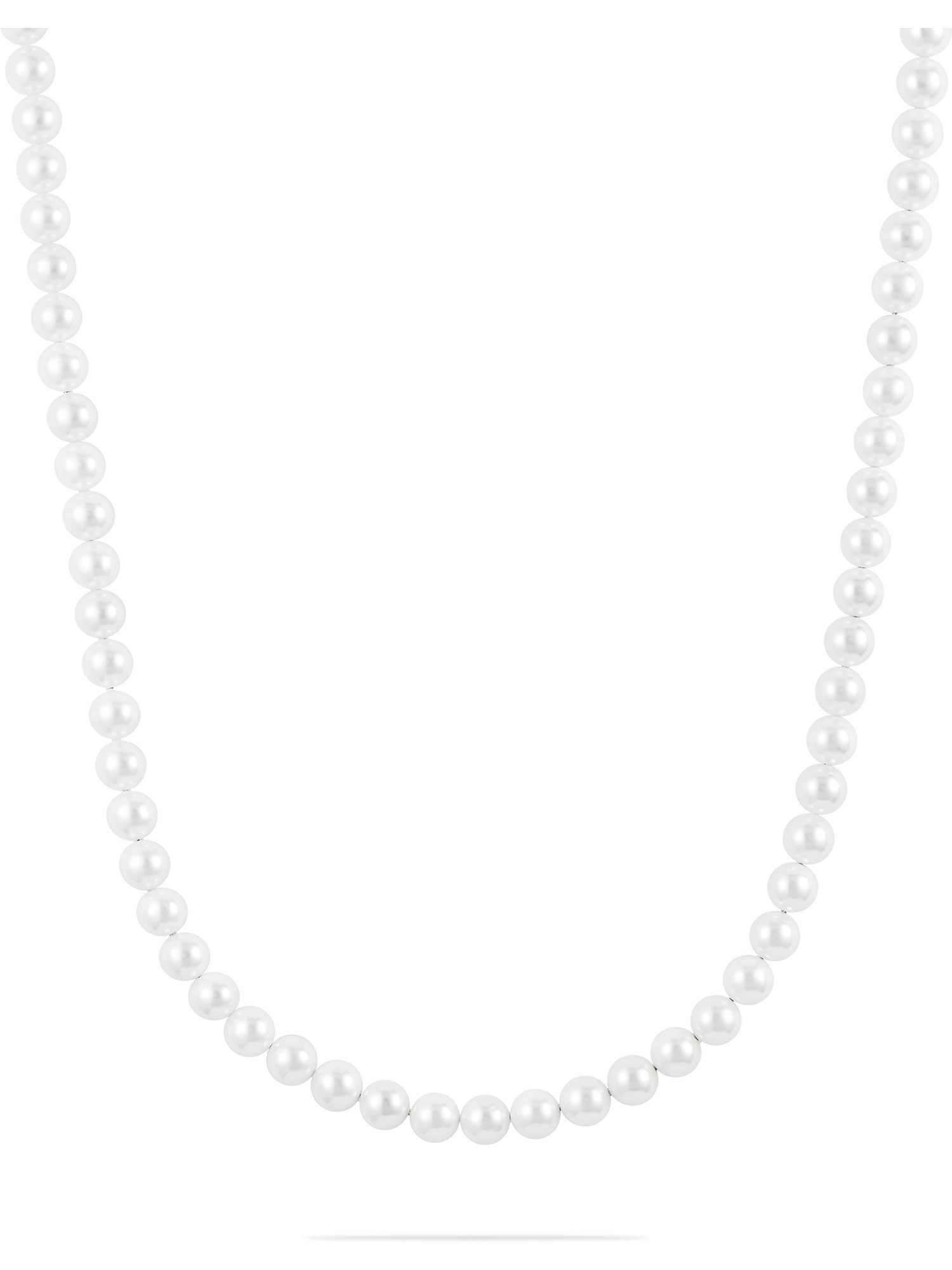 Collier FAVS Herren-Kette Edelstahl, Perle Muschelkern
