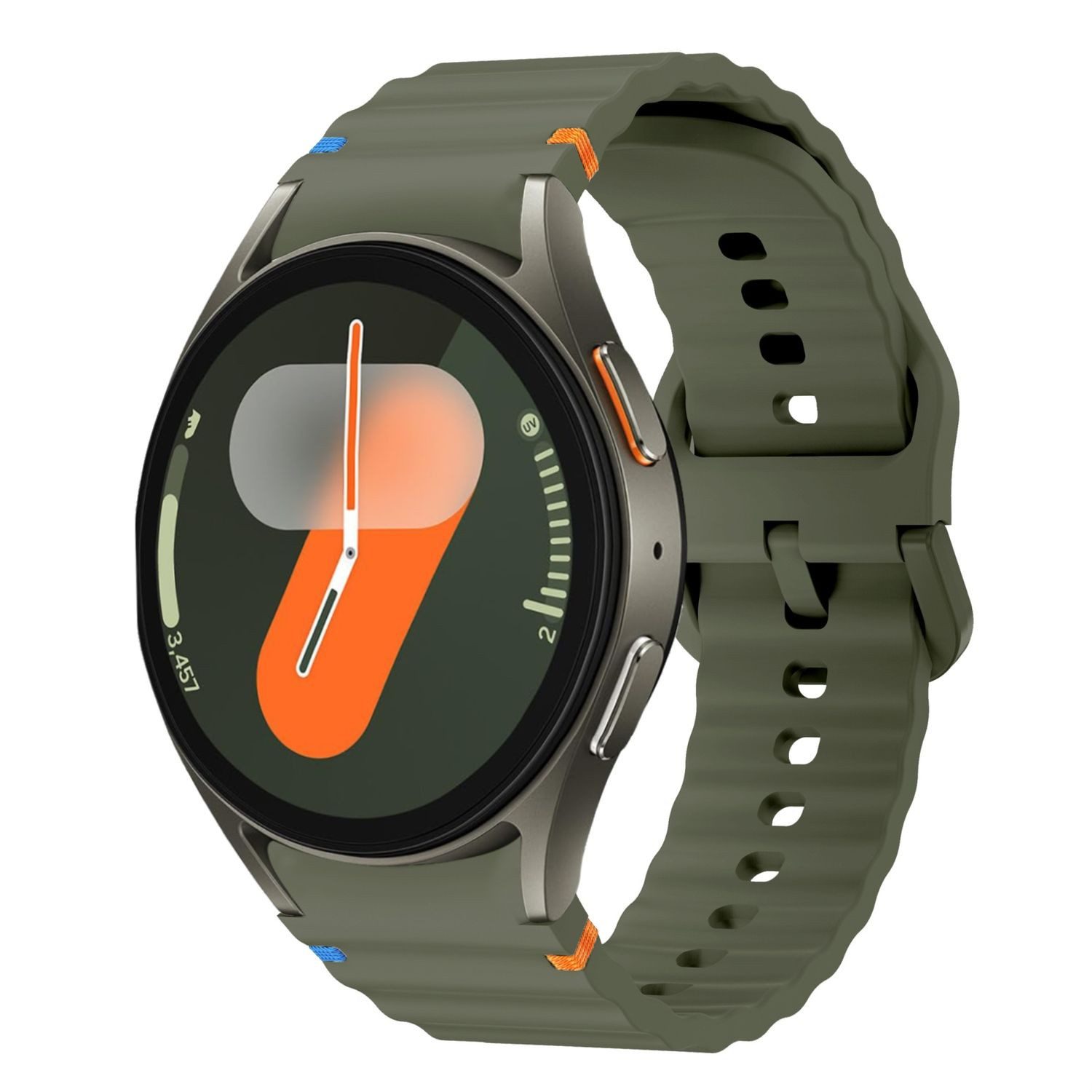Smartwatch-Armband Für Samsung Galaxy Watch 7 44 / 40mm Silikon Wellen Design Band D Grün