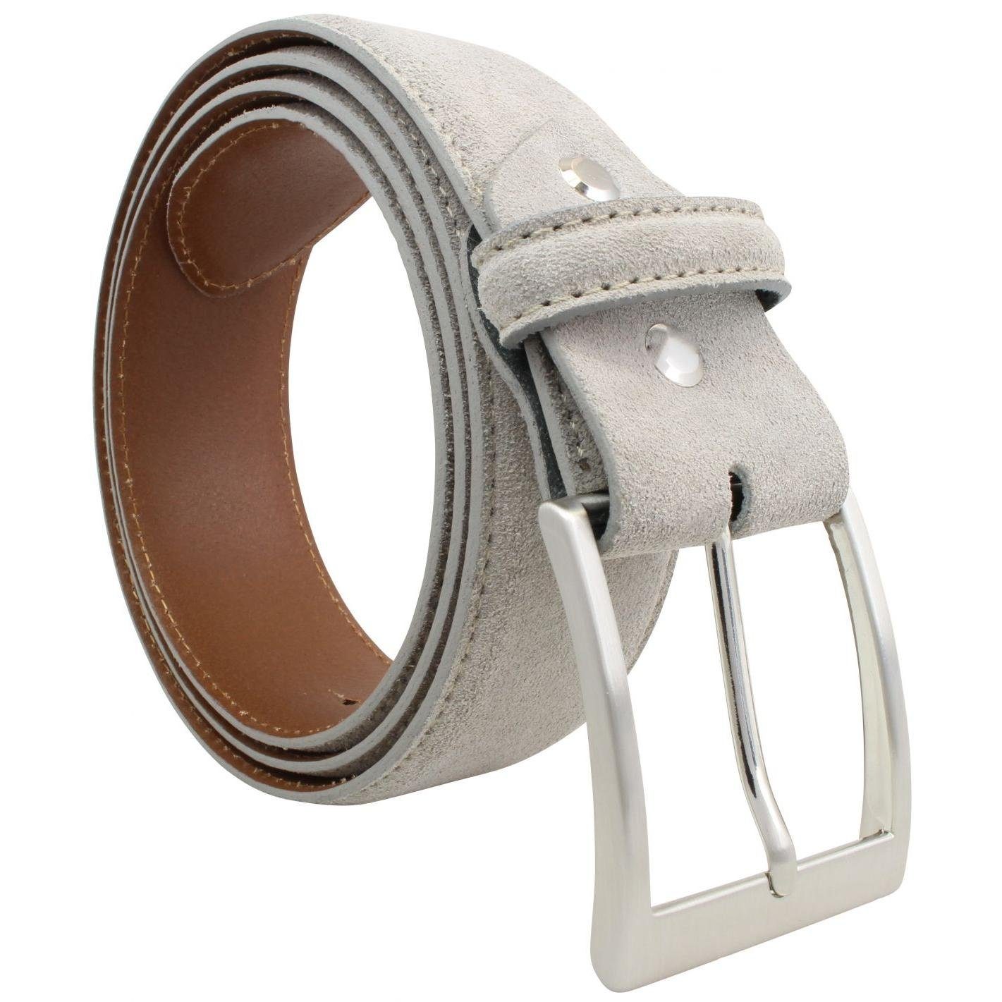 BELTINGER Ledergürtel Hochwertiger Gürtel mit Edelstahl-Gürtelschnalle aus Veloursleder 4 cm (1-St)