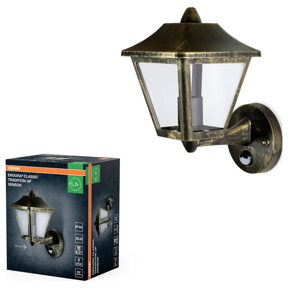 Osram Außen-Wandleuchte OSRAM HOMELIGHTING ENDURA Classic Tradition Up Sensor E27 Gold 4099854
