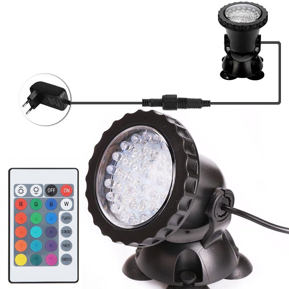 4X Unterwasser Licht Beleuchtung Fernbedienung Unterwasser LED Lampe Pool IP68 