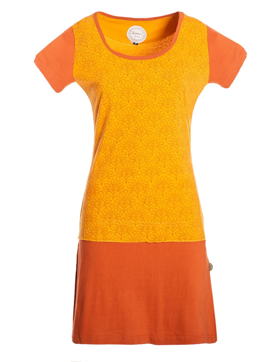 Vishes Jerseykleid Kurzarmkleid Damen Bedruckt Zweifarbig Abgesetzt Jersey Alternative Mode, Boho, Hippie, Ethno, Festival