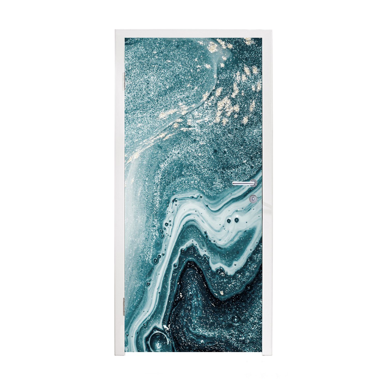 MuchoWow Türtapete Naturstein - Glitter - Muster, Matt, bedruckt, (1 St), Fototapete für Tür, Türaufkleber, 75x205 cm | Türtapeten