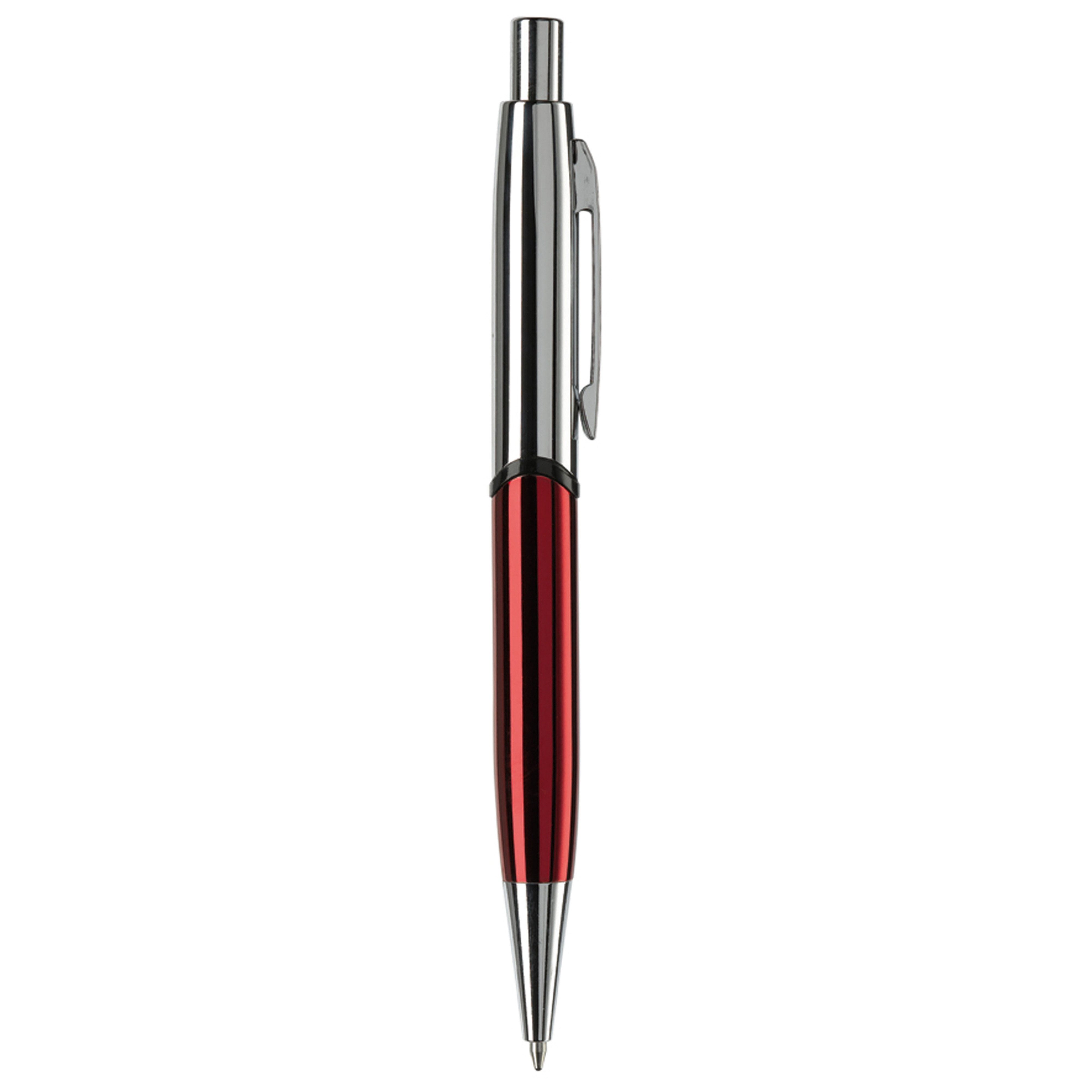TOPPOINT Kugelschreiber Hochglanz Metallkugelschreiber / mit verchromte Teile / Farbe: rot