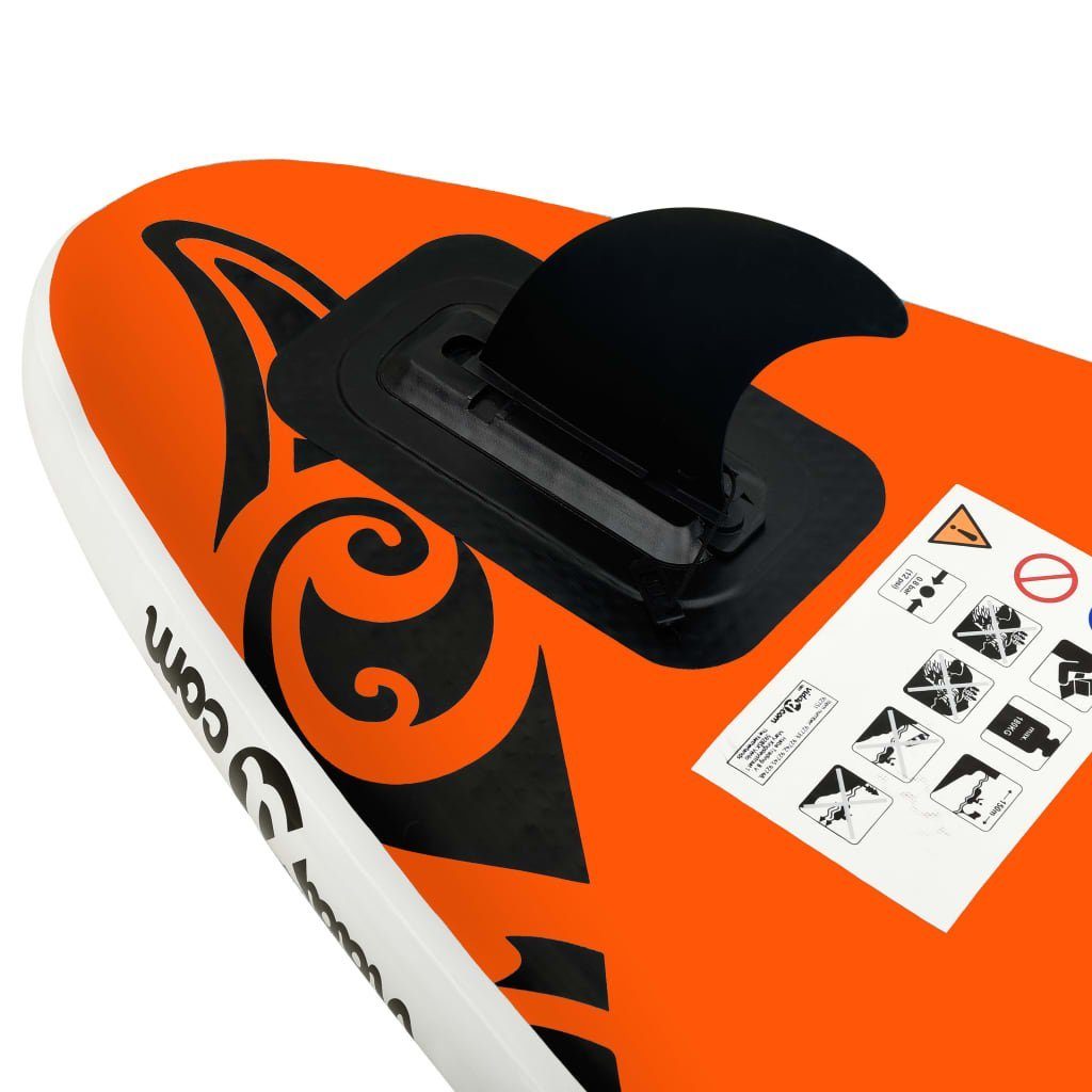 DOTMALL vidaXL Schlauchboot Aufblasbares Stand Orange Board cm Set Up Paddle 305x76x15