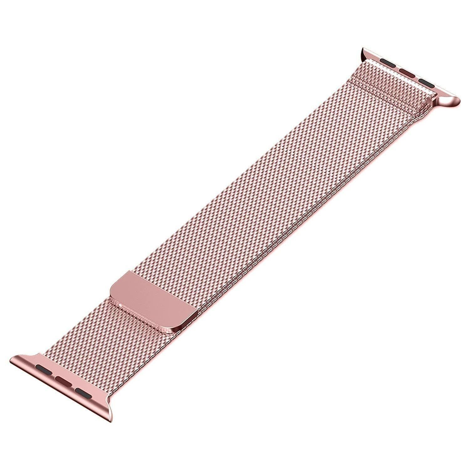 Kompatibel «Edelstahl Absorption Strap mit magnetische zggzerg Uhrenarmband Rosengold. Apple