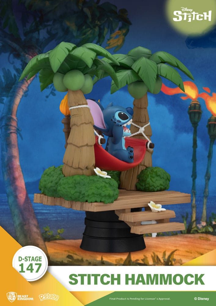 Beast Kingdom Toys Merchandise-Figur Lilo & Stitch D-Stage PVC Diorama Stitch Hammock 13 cm