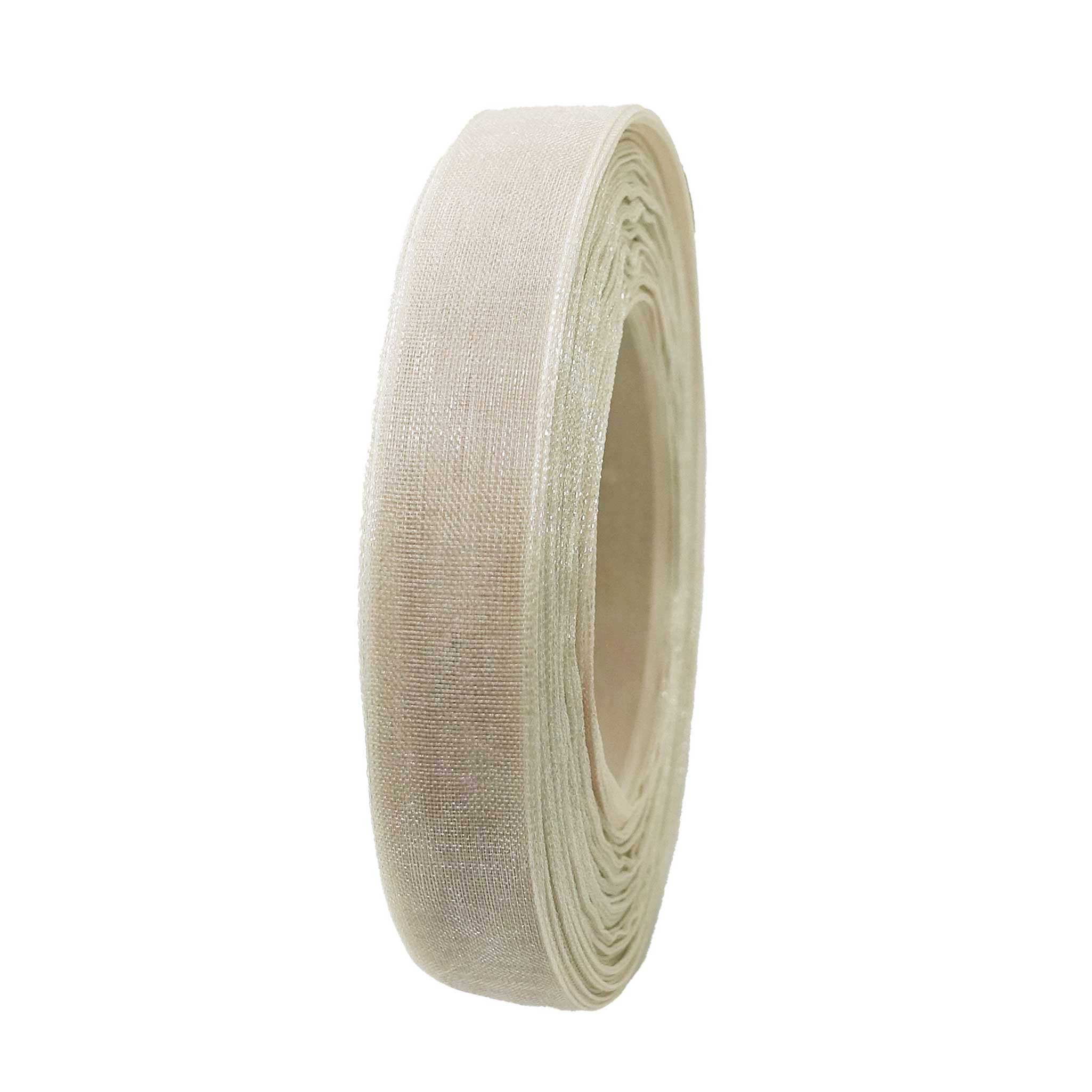 maDDma Organzaband 27m Organzaband Chiffonband 12mm Polyester Dekoration Geschenkband, sand
