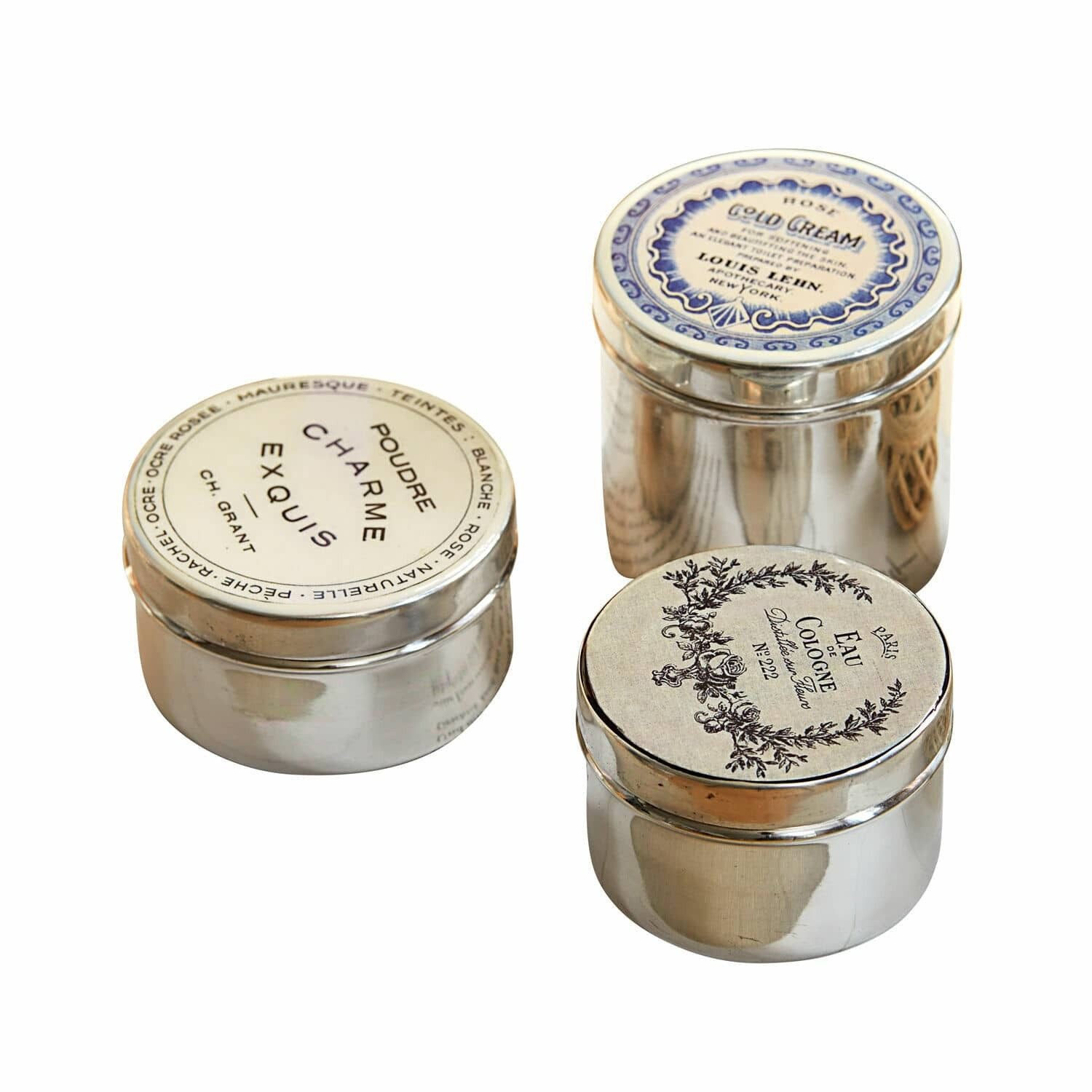 Badorganizer Dose 3er Set Charme Exquis antiksilber