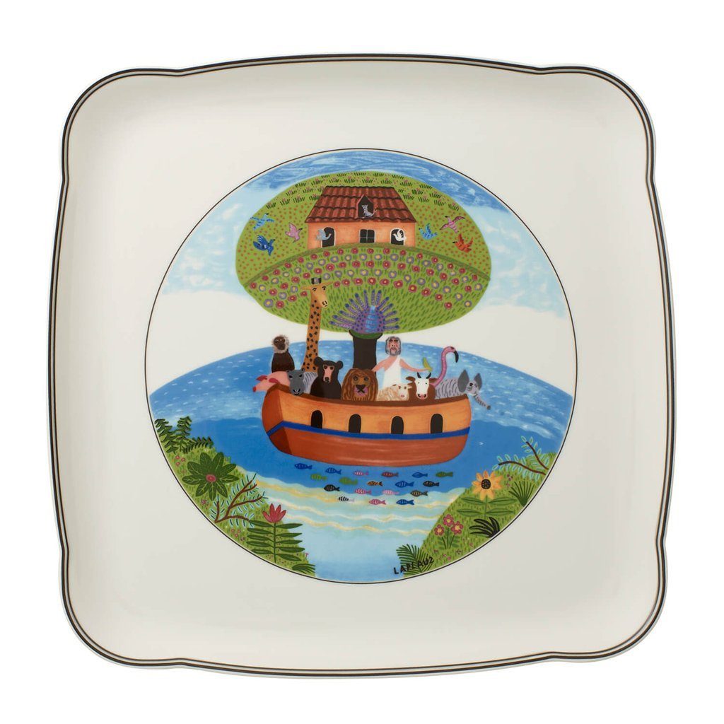 Villeroy & Boch Servierplatte Charm & Breakfast Design Naif Platte quadratisch, Porzellan, (1-tlg)