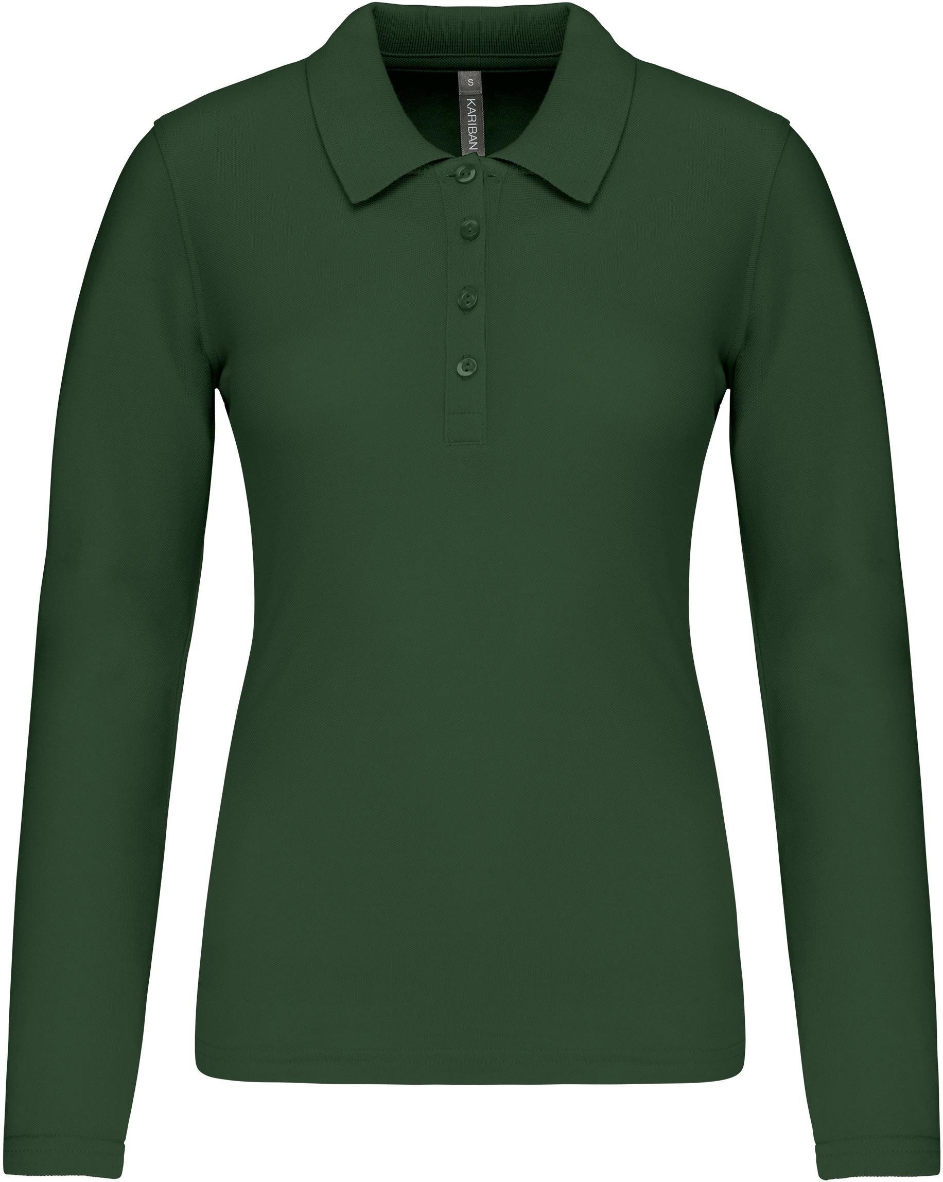 Kariban Langarm-Poloshirt Damen Langarm-Polohemd. Baumwollpiqué