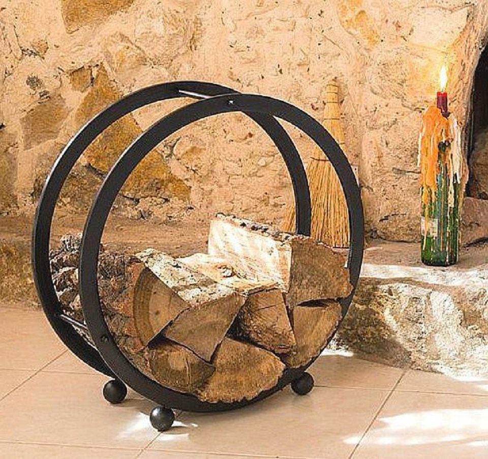 DanDiBo Kaminholzregal Kaminholzständer Rund D-55 cm Holzkorb Kaminholzhalter Holzregal, BxTxH:55x20x55 cm