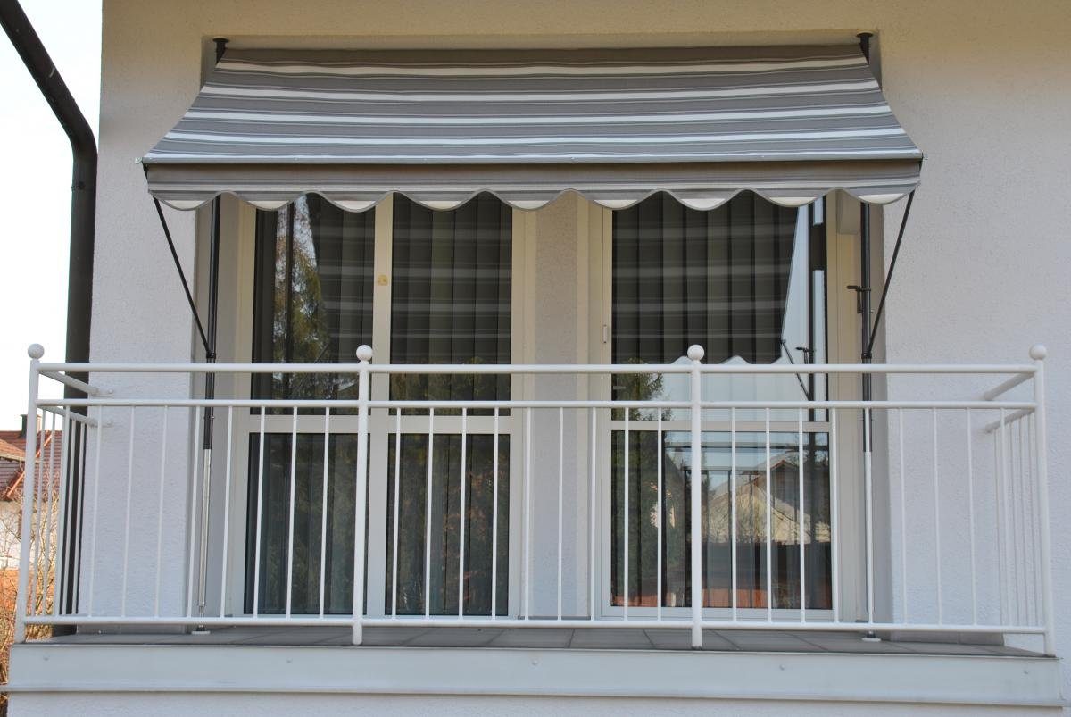 ANGERER Freizeitmöbel GmbH Klemmmarkise grau gestreift 300 cm Markise Balkon