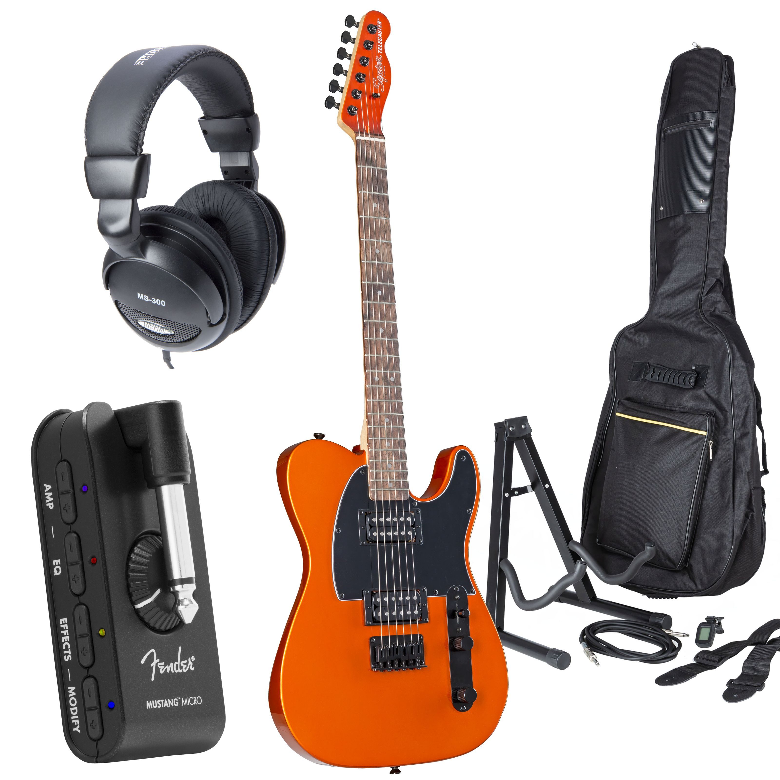 J & D E-Gitarre, E-Gitarren, E-Gitarren-Sets, ST-MINI Sunburst + MA-15 - E-Gitarren Anfänger Set