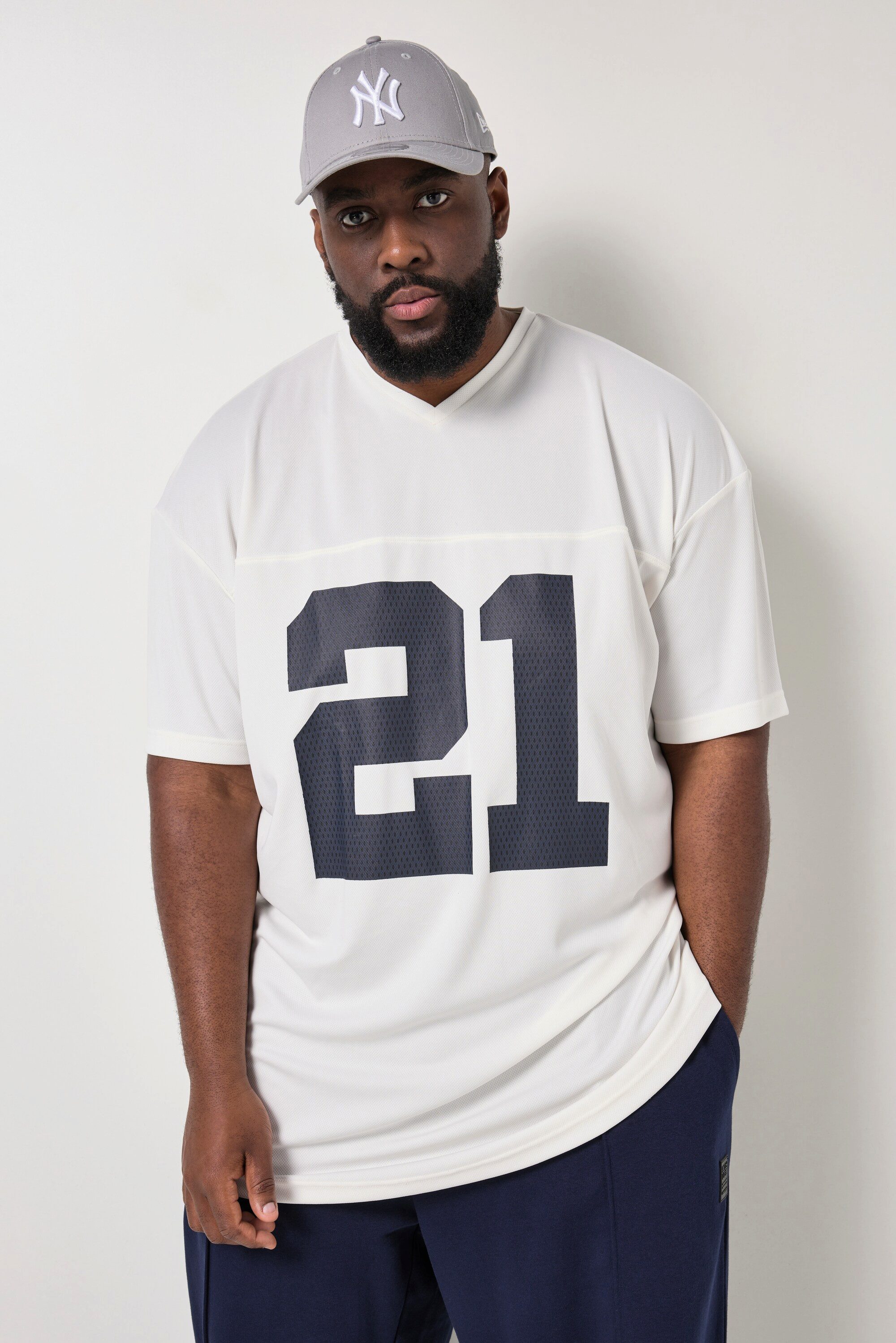 T-Shirt T-Shirt Halbarm Front-Print V-Ausschnitt