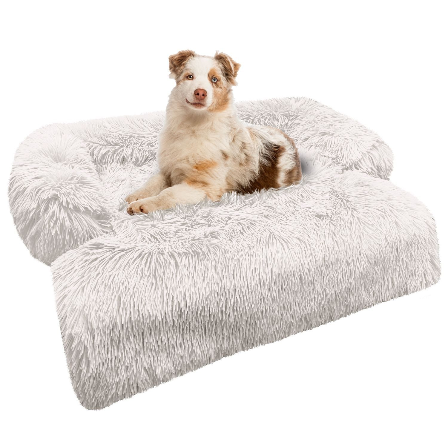 Bluzelle Tierbett Hundebett Sofa Schutz Auflage für kleine & mittelgroße Hunde / - M, Plüsch Kunstfell / Bezug Abnehmbar & Waschbar, Wasserdichte Hundematte Couch Möbel Cover Schutzdecke Hundedecke