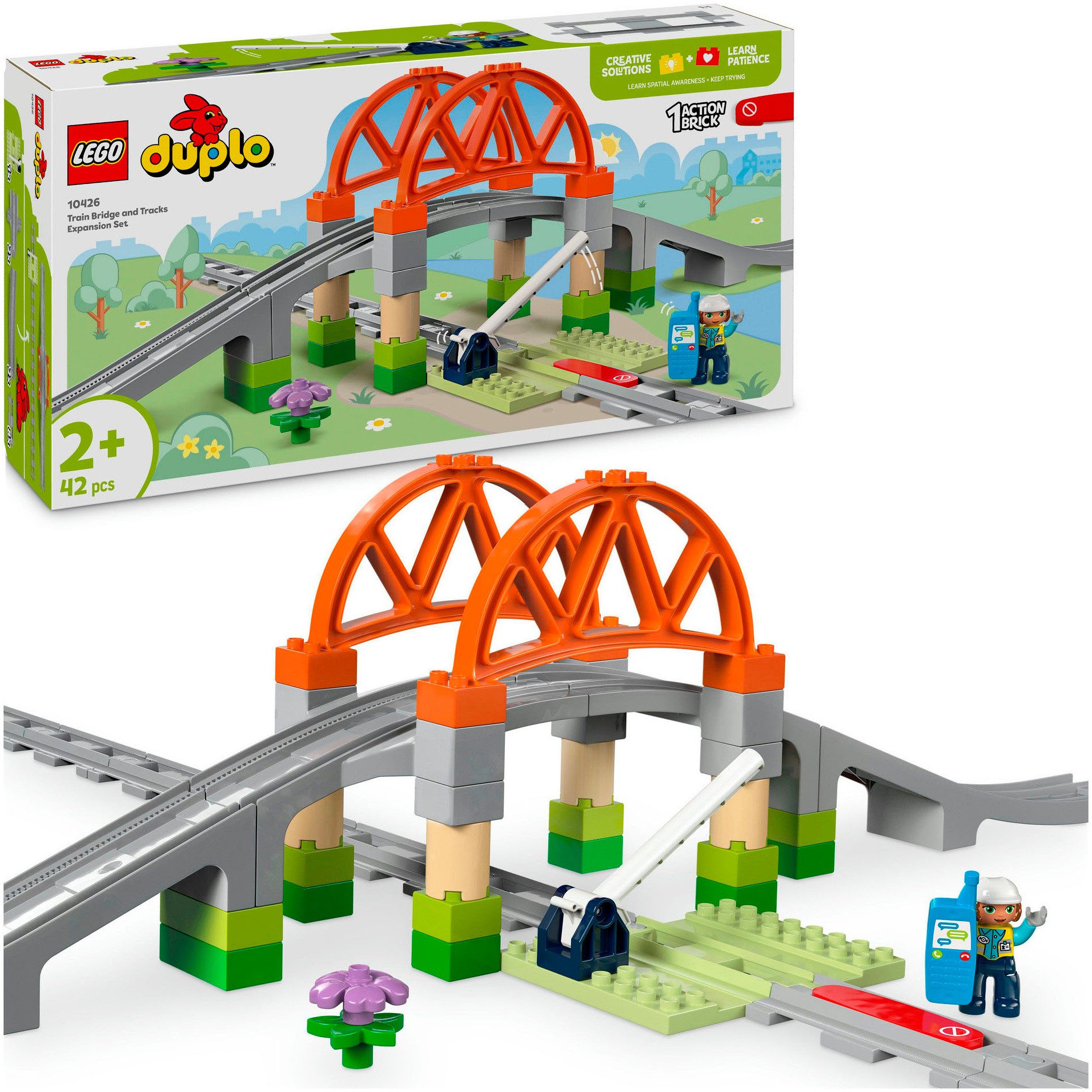 LEGO® Eisenbahnbrücke und Schienen – Erweiterungsset (10426) Konstruktionss günstig online kaufen