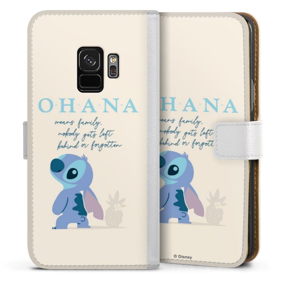 DeinDesign Handyhülle Lilo & Stitch Offizielles Lizenzprodukt Disney Ohana  Stitch, Samsung Galaxy S9 Hülle Handy Flip Case Wallet Cover Handytasche  Leder