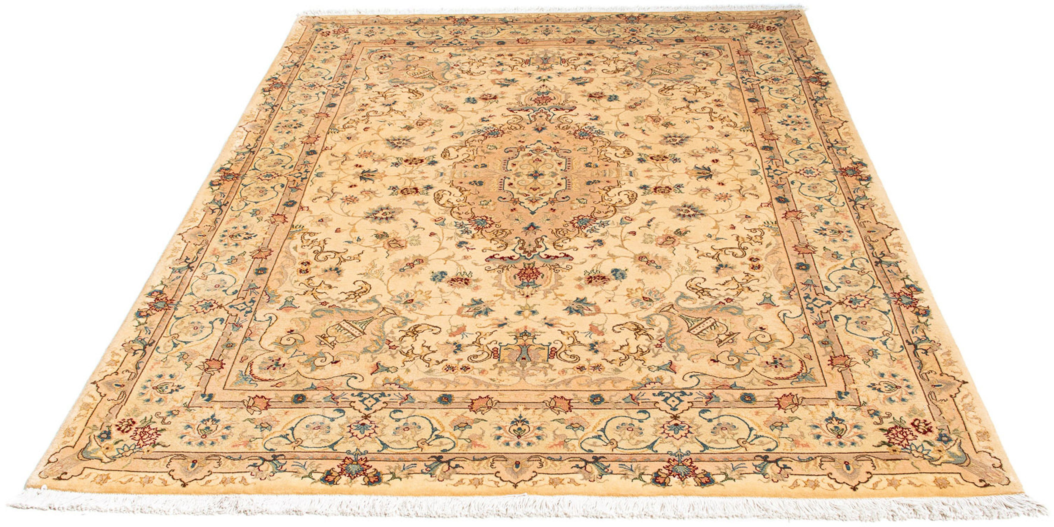 Orientteppich Perser - Täbriz - Royal - 200 x 149 cm - hellbraun, morgenland, rechteckig, Höhe: 7 mm, Wohnzimmer, Handgeknüpft, Einzelstück mit Zertifikat