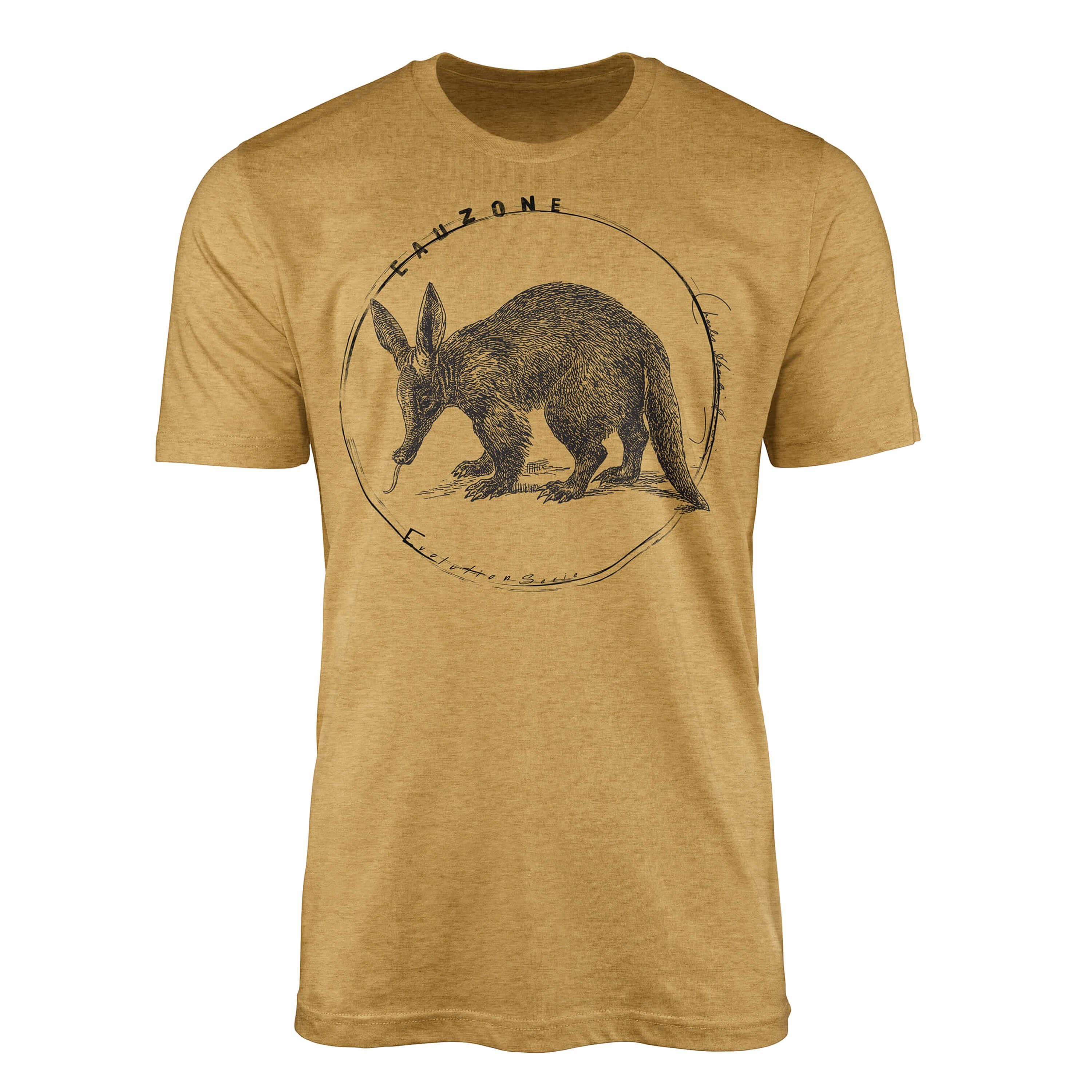 Antique Erdferkel Sinus Evolution T-Shirt Art Gold T-Shirt Herren