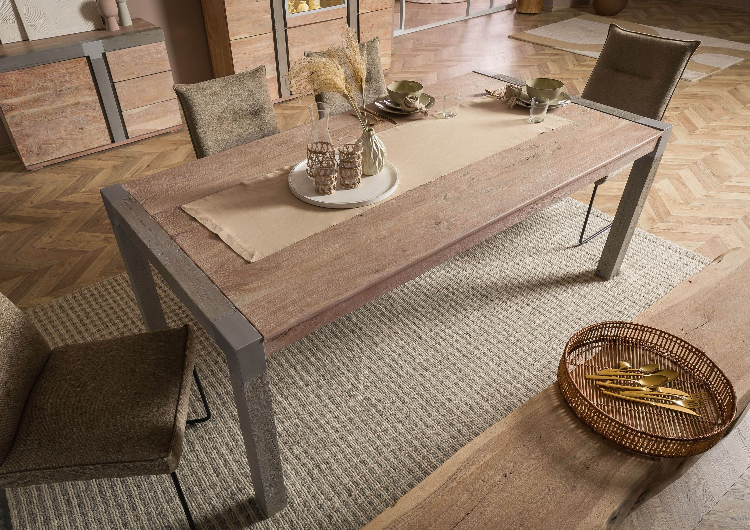 Massivmoebel24 Esstisch AMSTERDAM (Massivholz, Massivholztisch), Esstisch A günstig online kaufen