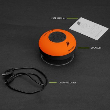 sbs Lautsprecher mit Saugnapf - IPX4 Wassergeschützt, orange - Musikbox Bluetooth-Lautsprecher