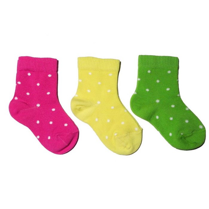 WERI SPEZIALS Strumpfhersteller GmbH Socken Kinder Socken 3-er Pack >>Lustige Tupfen<< aus Baumwolle (Set) 3er-Pack