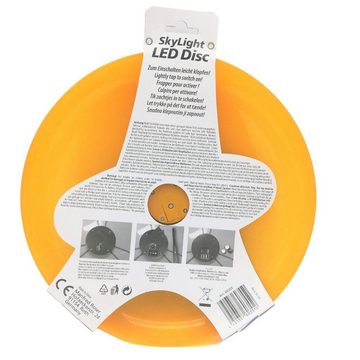 alldoro Wurfscheibe 63019, gelbe LED Disc mit 3 blinkenden Lichtern, Ø 27 cm