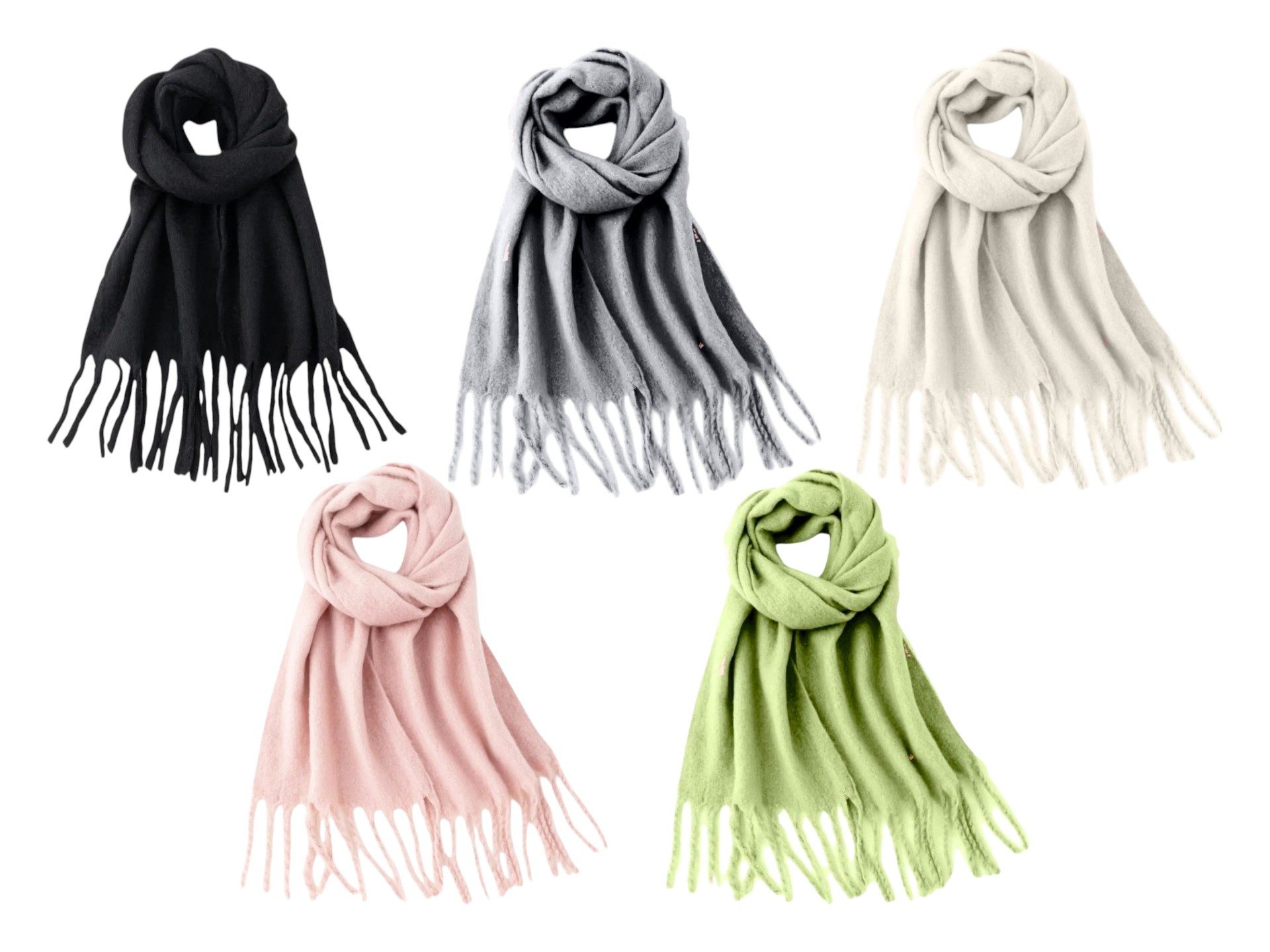 VewoTex Schal Fransenschal Bouclé » Damenschal 210 x 40 cm, (Einzelner Schal, 1-St. Kein Set), » Winter Damen Schal mit Fransen » Winterschal Super Soft