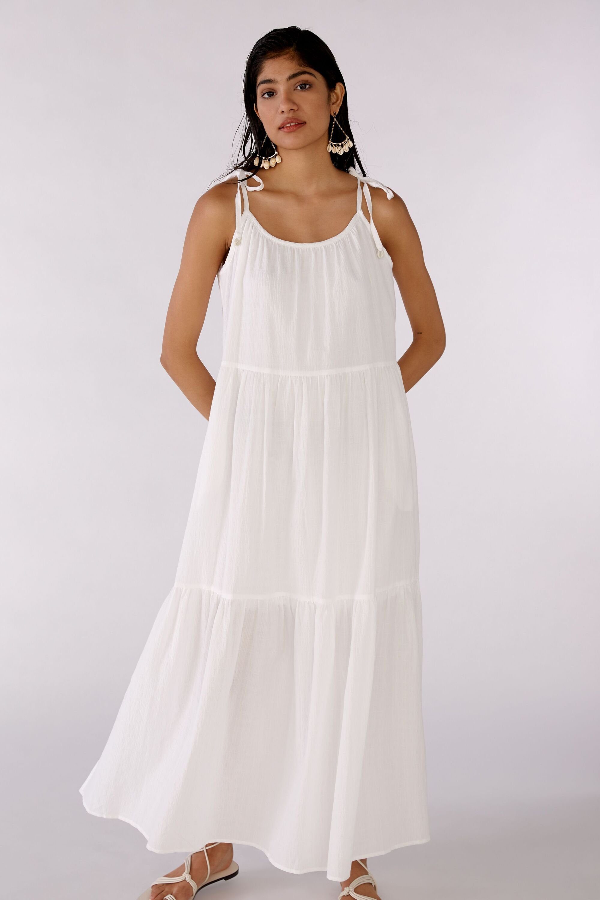 Damen Kleider Oui Sommerkleid Maxikleid aus Baumwolle