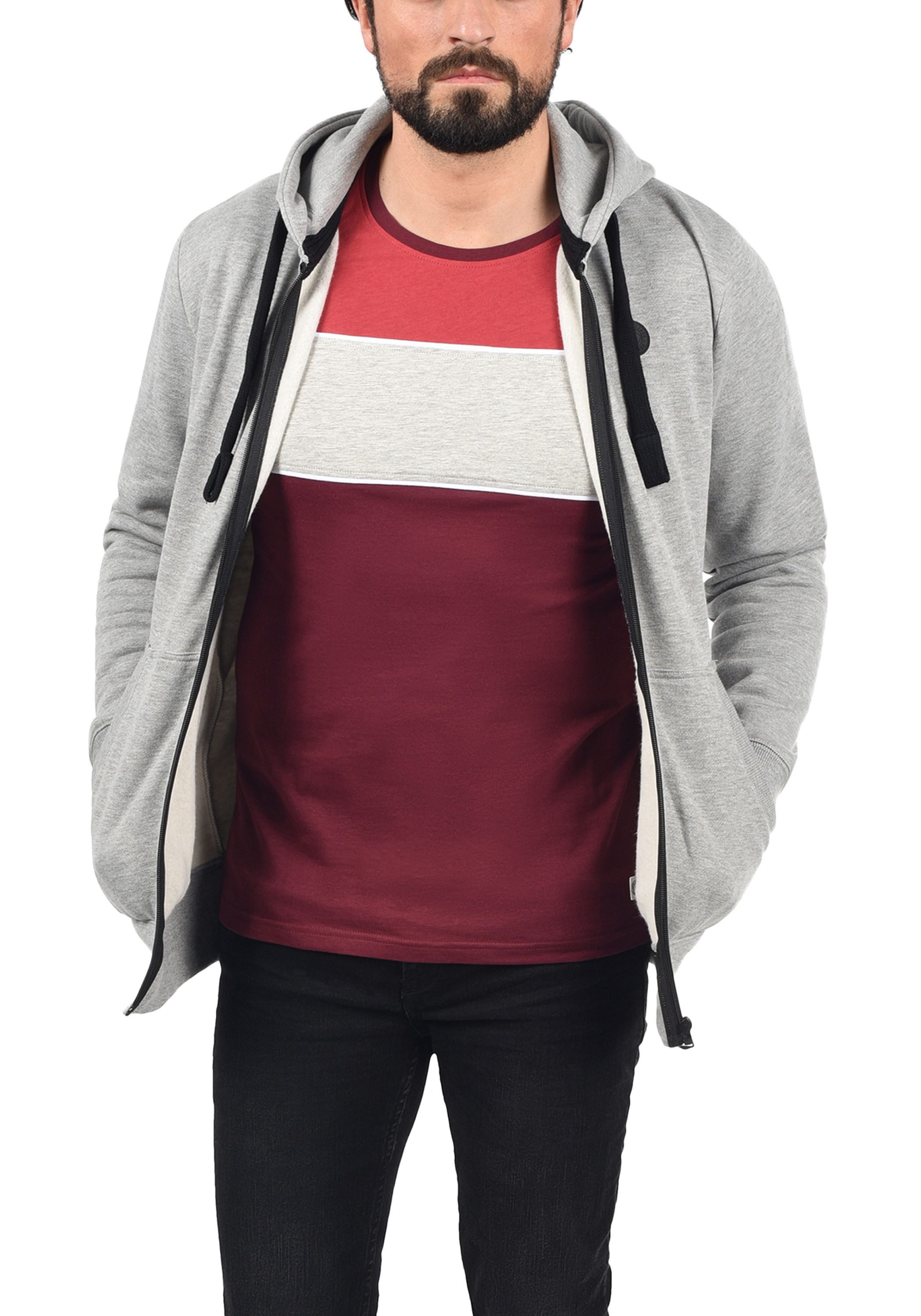 !Solid Rundhalsshirt SDCody T-Shirt in Colorblocking-Optik