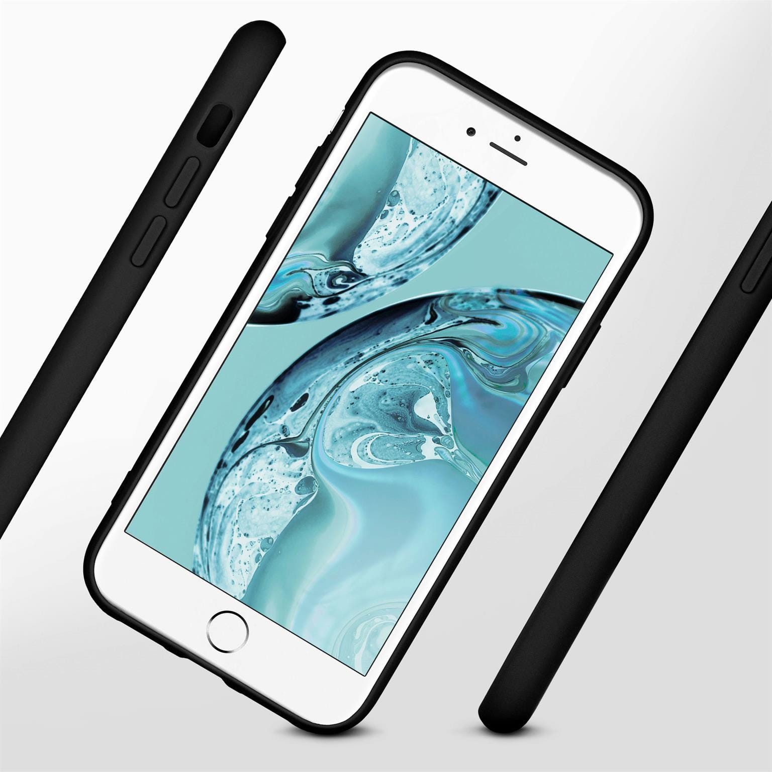 ONEFLOW Handyhülle für iPhone 6s Hülle Silikon Soft Case Schwarz 4,7 Zoll, Silikonhülle Cover Dünn Handytasche TPU Schutzhülle mit Kameraschutz