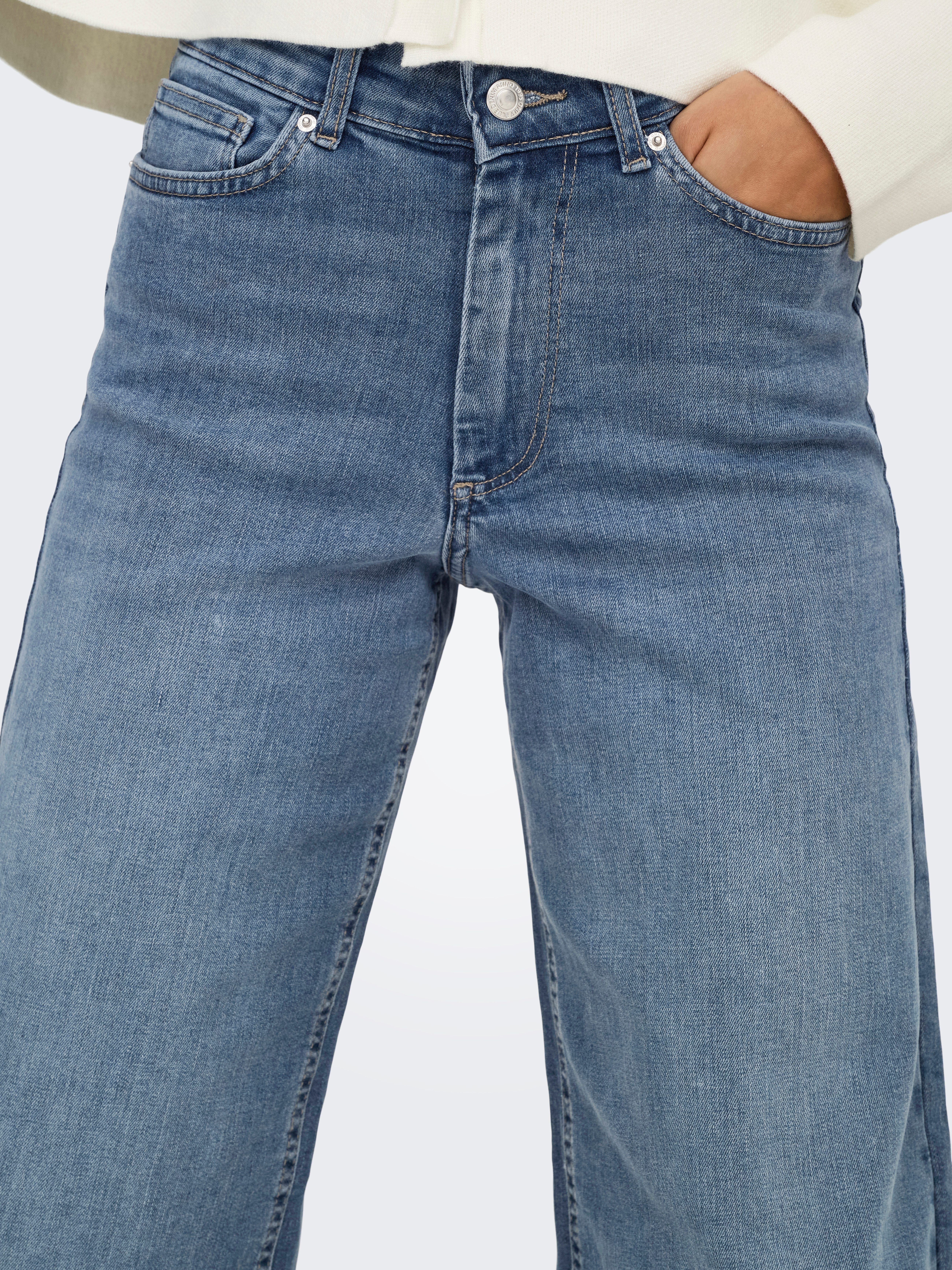 ONLY High-waist-Jeans "ONLMADISON – High-Waist-Jeans mit modischen Abriebef günstig online kaufen