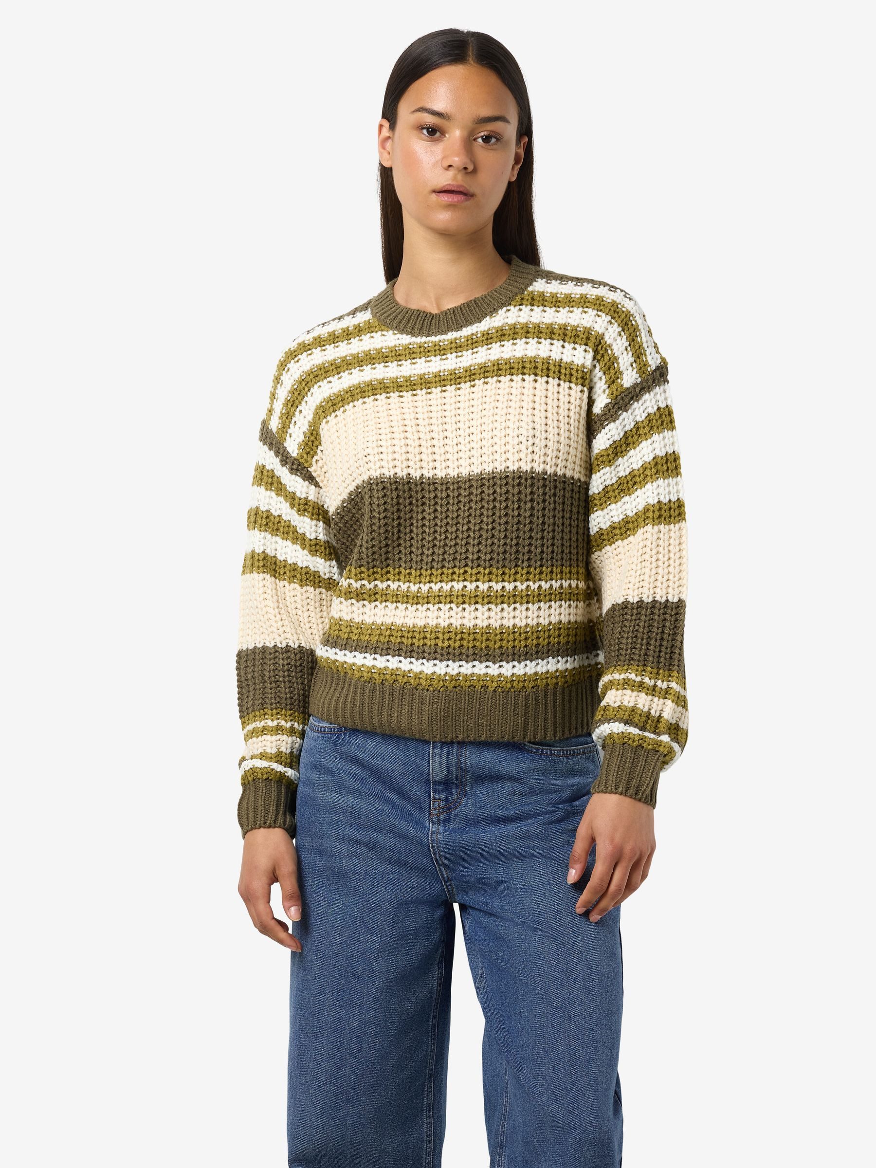 Noisy may Strickpullover Gestreifter Grobstrick, Lässig & Bequem (1-tlg) NM günstig online kaufen