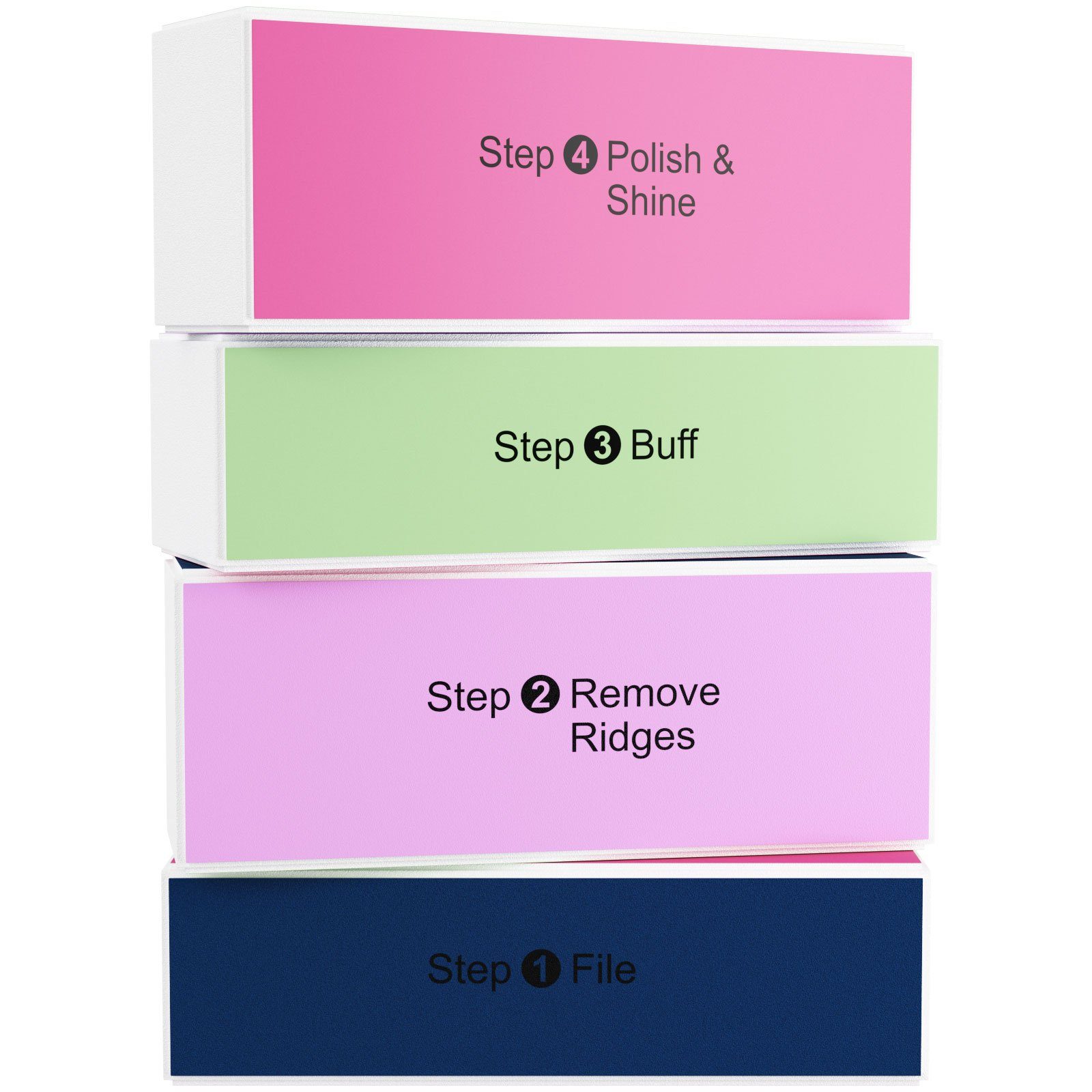 Wellgro Polierblock Nagelfeilen Block - Buffer, 4-tlg.
