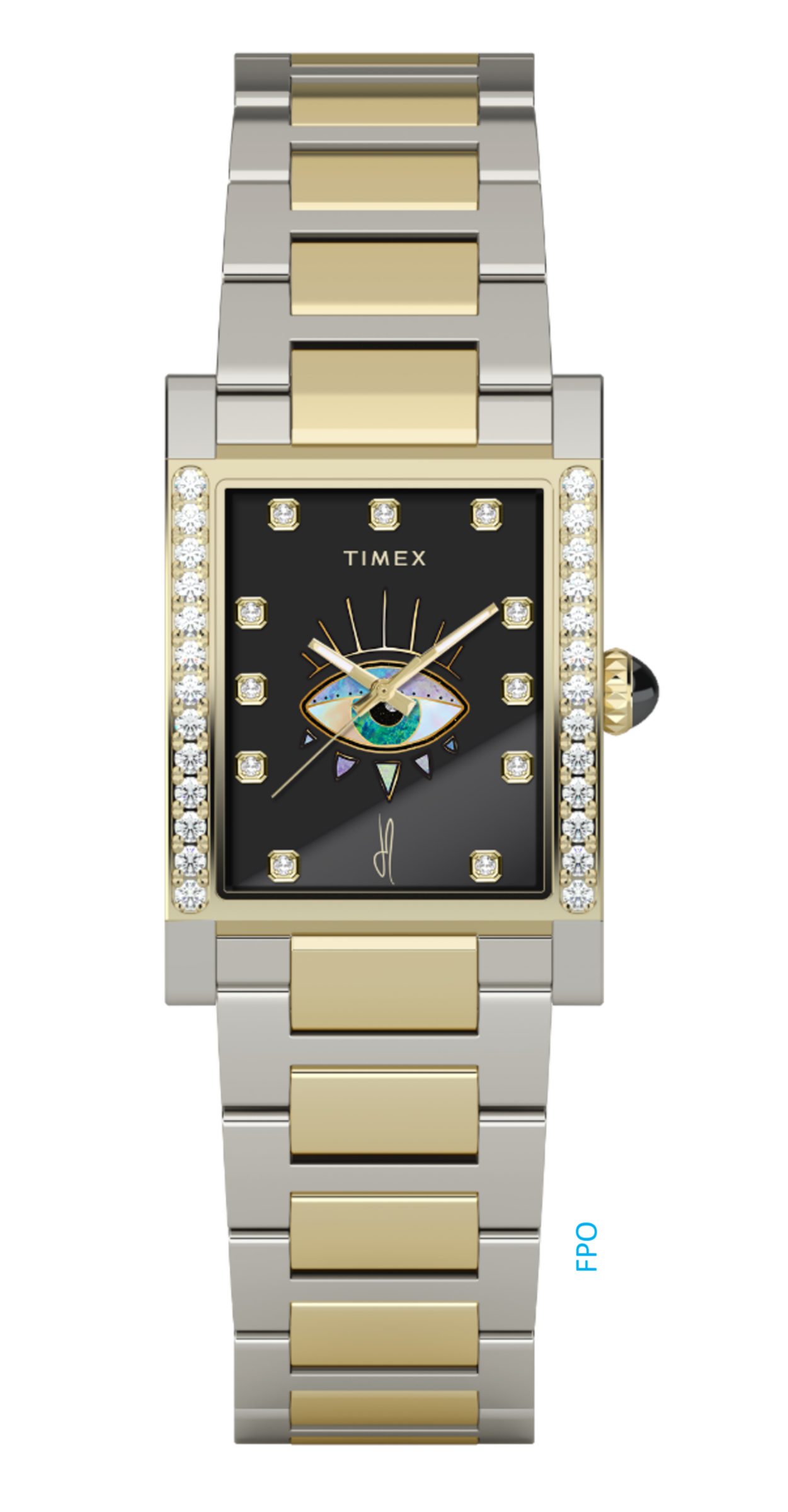 Timex Quarzuhr Timex x Jacquie Aiche TW6A15300YH, Armbanduhr, Damenuhr, Edelstahlarmband, analog, Beleuchtung