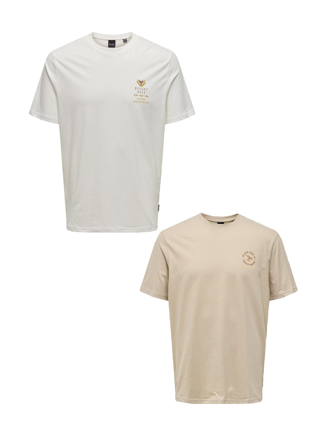 T-Shirt 2er-Set Rundhals Kurzarm
