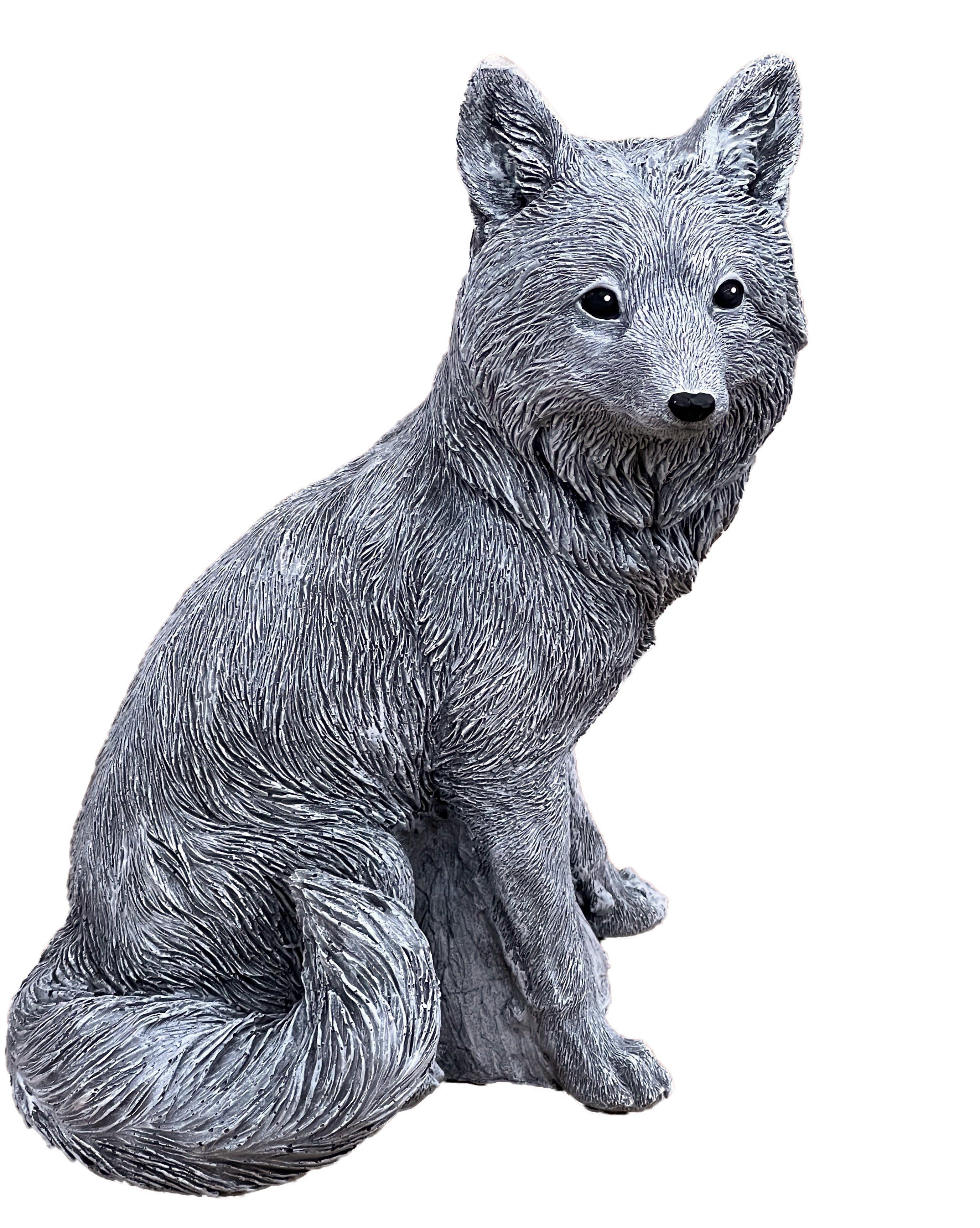 Stone and Style Steinguss großer Fuchs frostfest Rotfuchs Steinfigur Gartenfigur