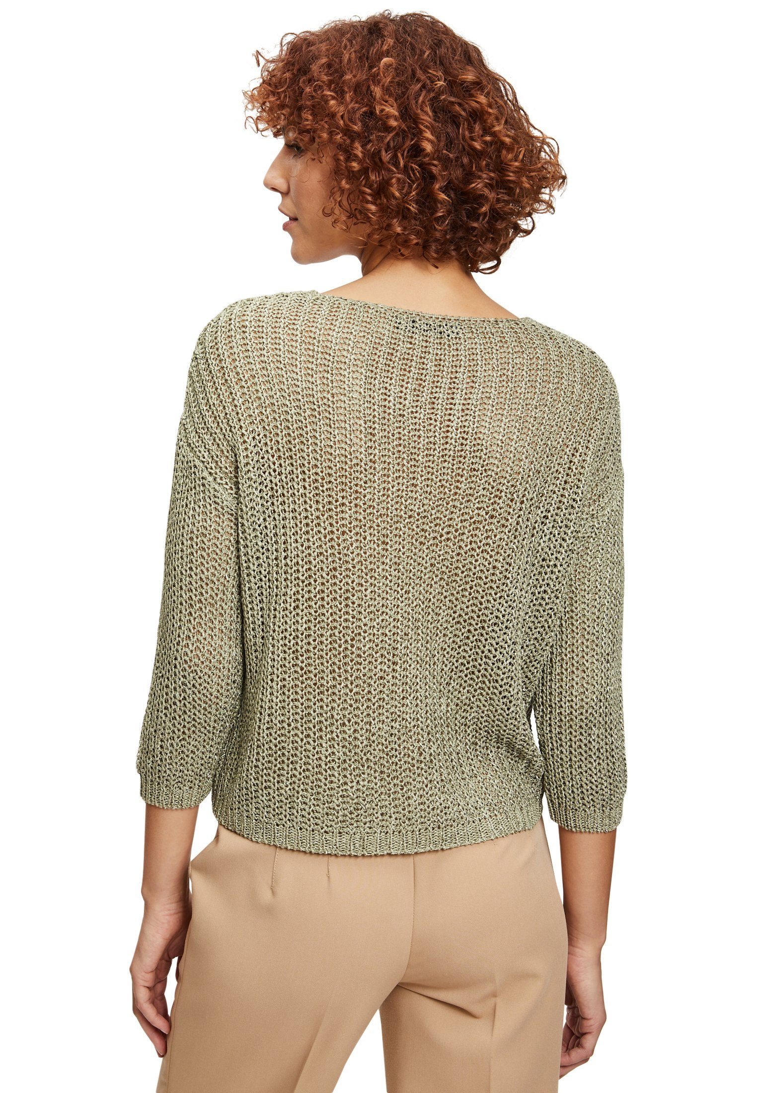 (1-tlg) Material Betty Glanzeffekt mit Strickpullover Barclay