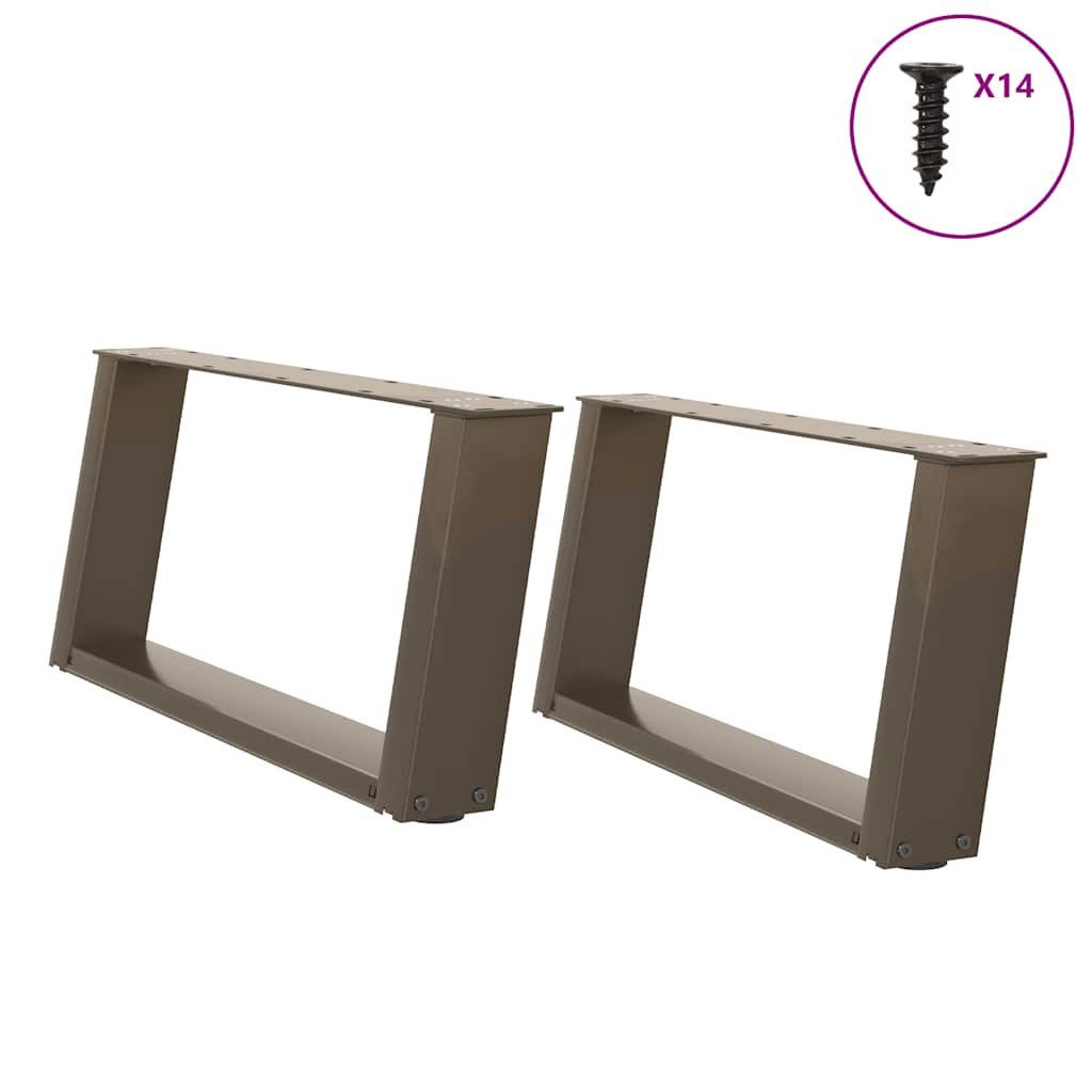 vidaXL Tischbein Couchtischbeine U-Form 2 Stk. Naturstahl 60x(30-31) cm Stahl
