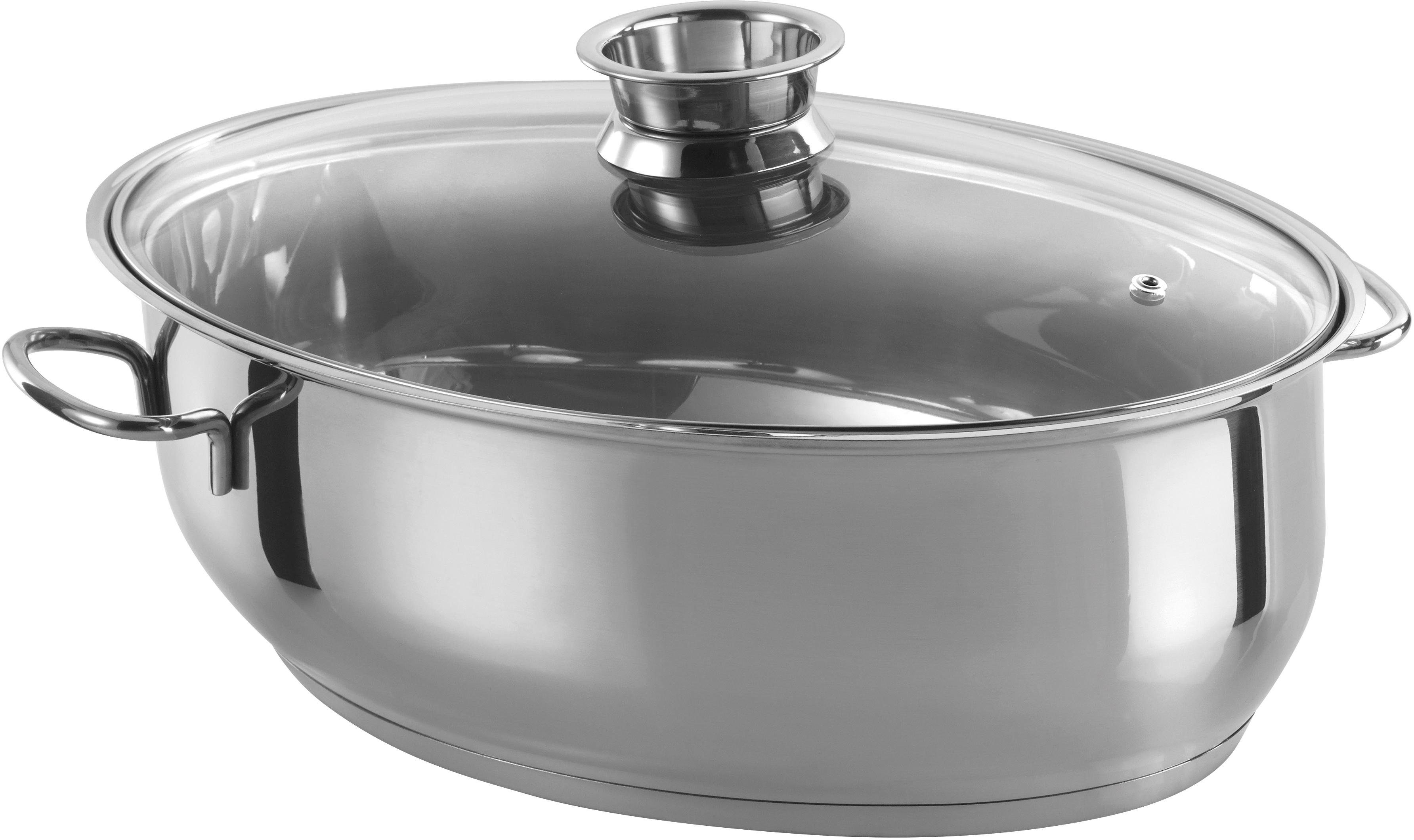 GSW Bräter, Edelstahl 18/8 (Set, 3-tlg., 1 Bräter, 2 Deckel), Induktion