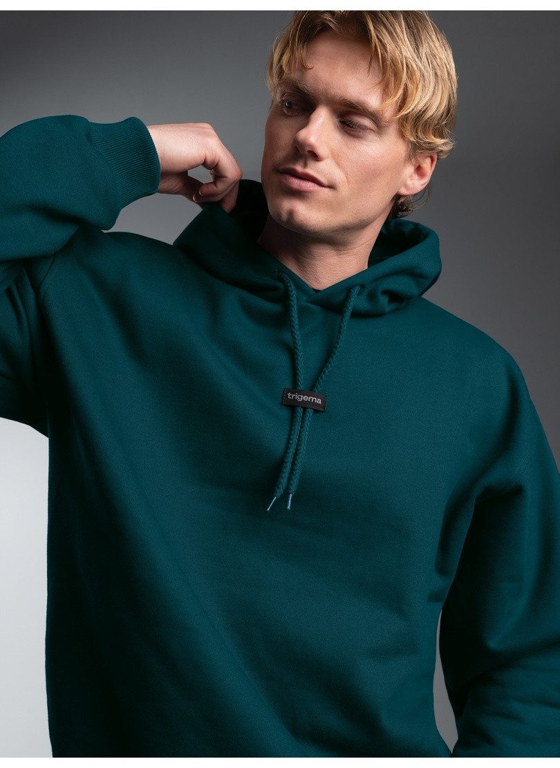 Trigema Kapuzensweatshirt TRIGEMA Hoodie mit modischem Logo-Weblabel